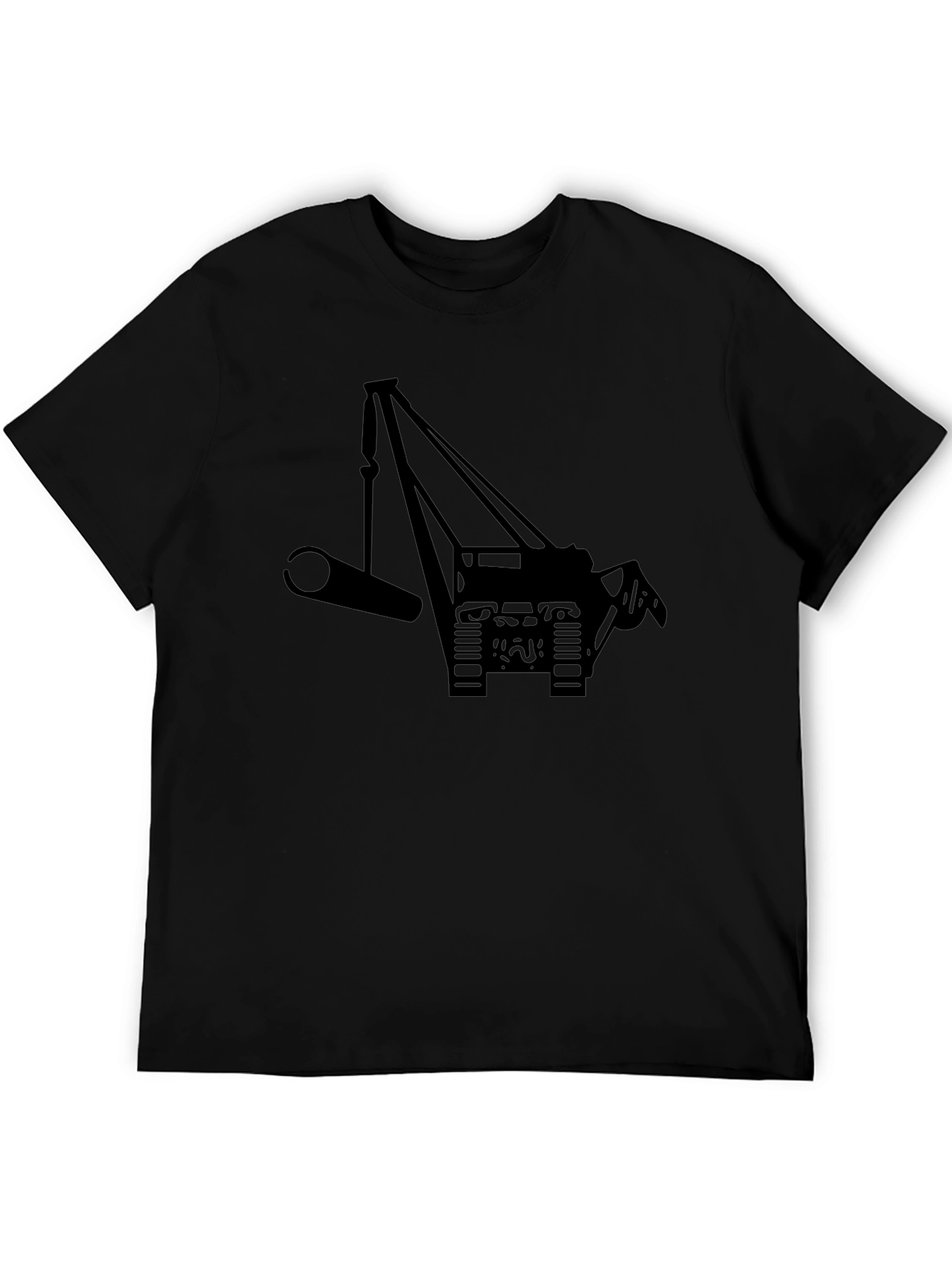 Crane Silhouette Graphic Tee - Black Cotton Blend