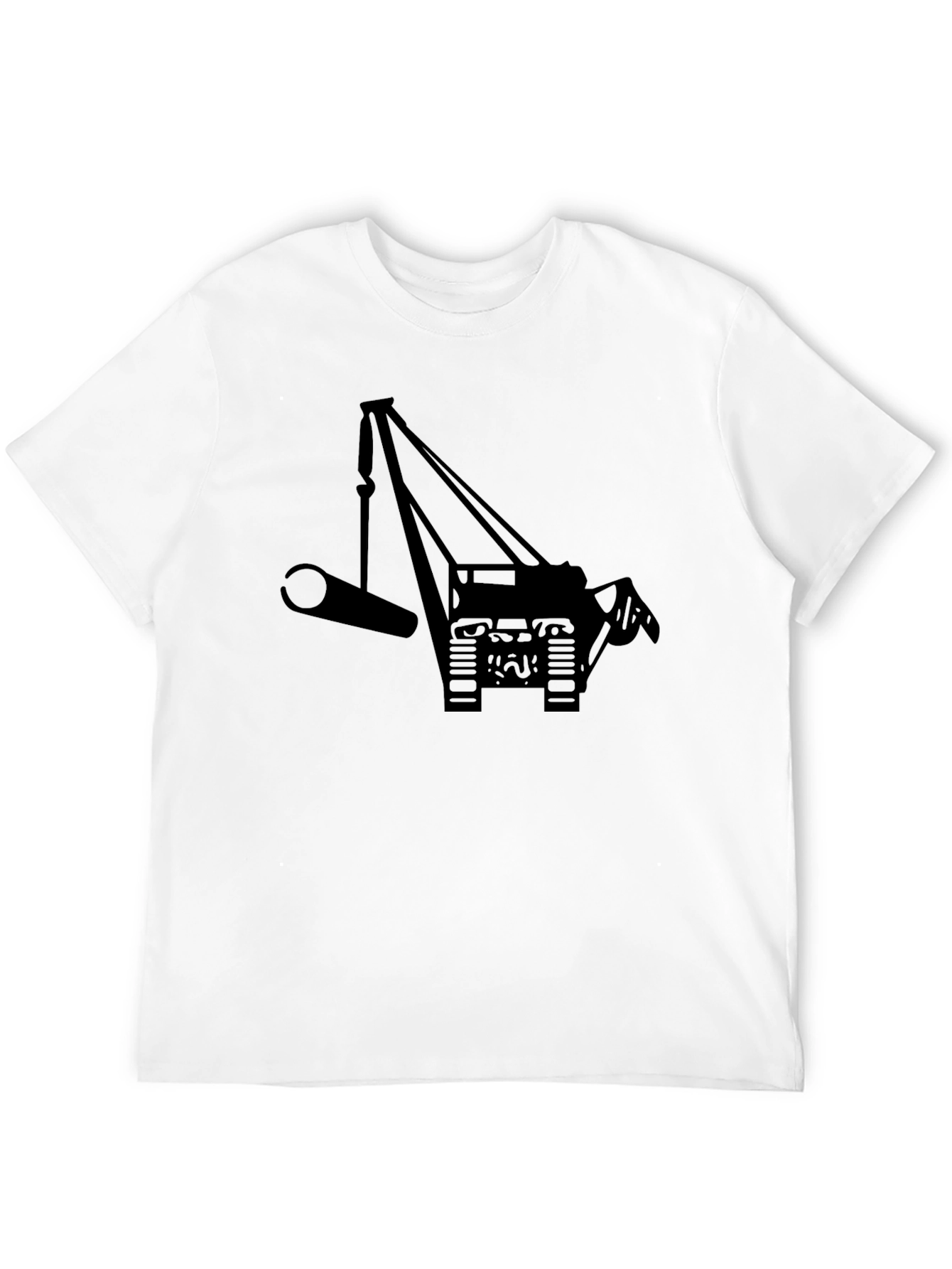 Crane Silhouette Graphic Tee - Black Cotton Blend