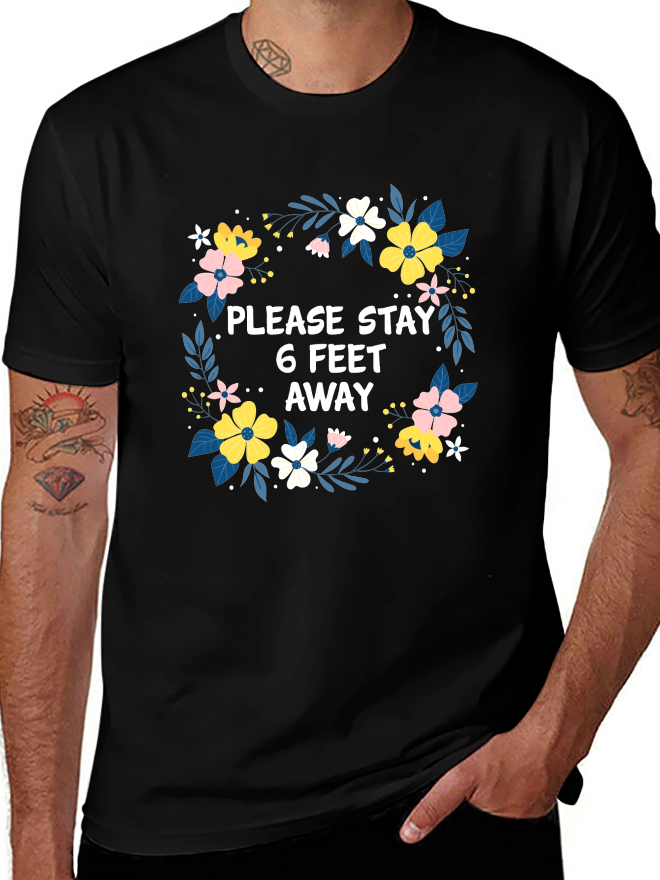 Stay Away Floral Graphic T-Shirt