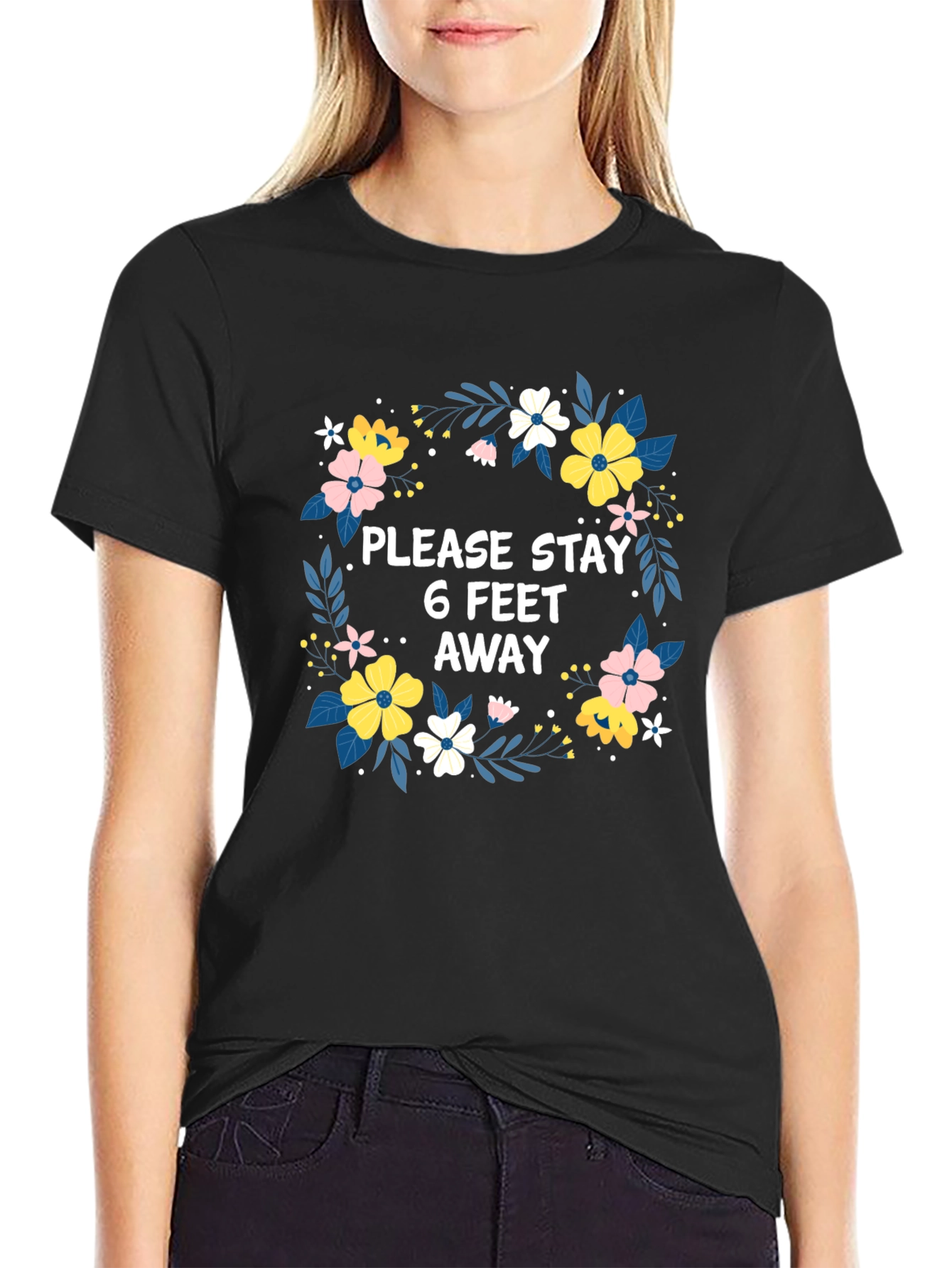 Stay Away Floral Graphic T-Shirt