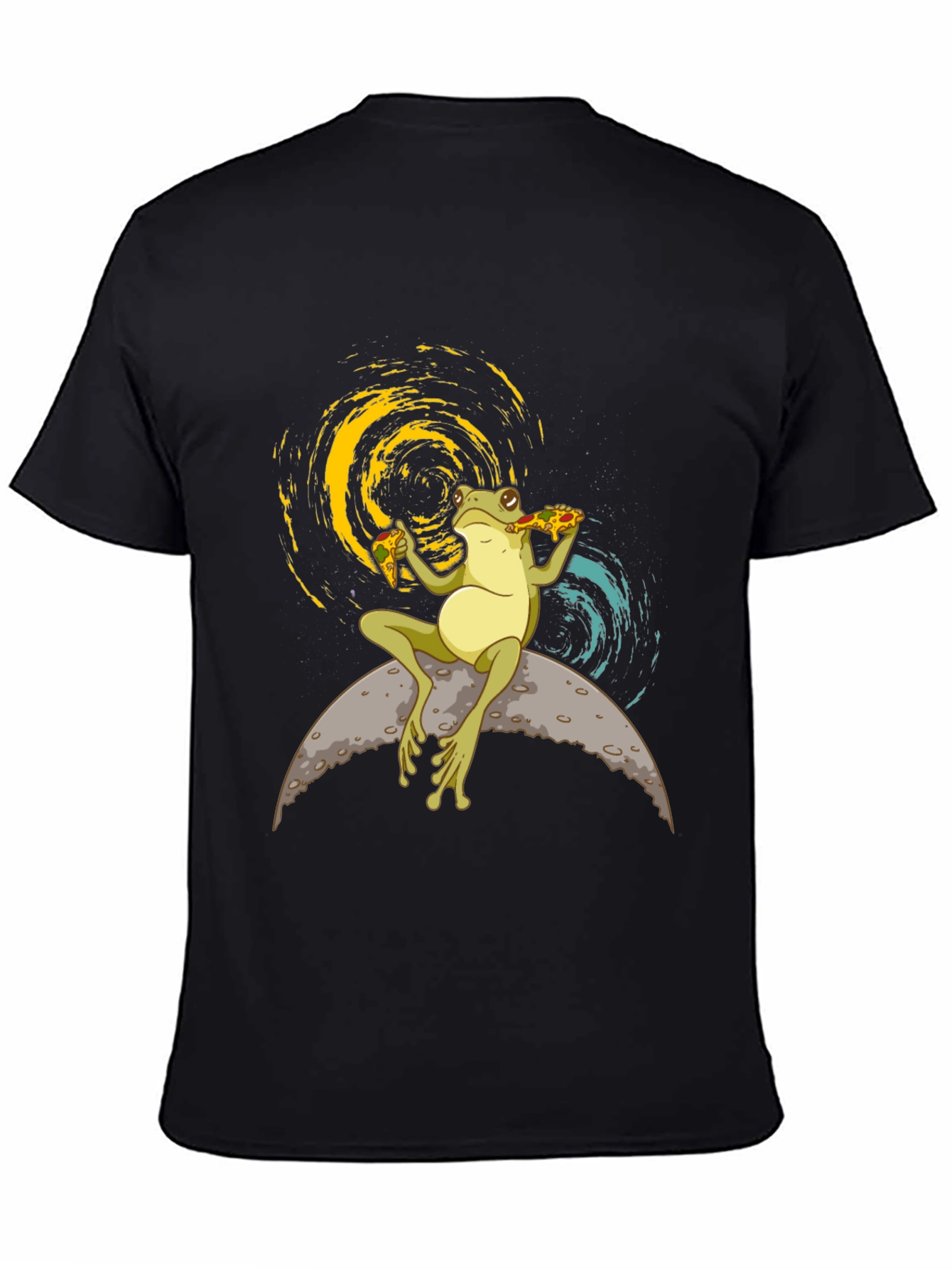 Frog on the Moon Eating Pizza T-Shirt