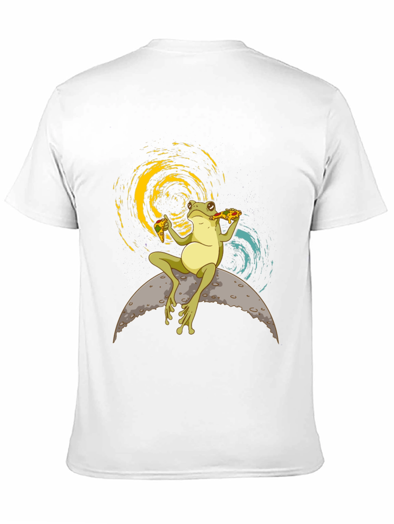 Frog on the Moon Eating Pizza T-Shirt