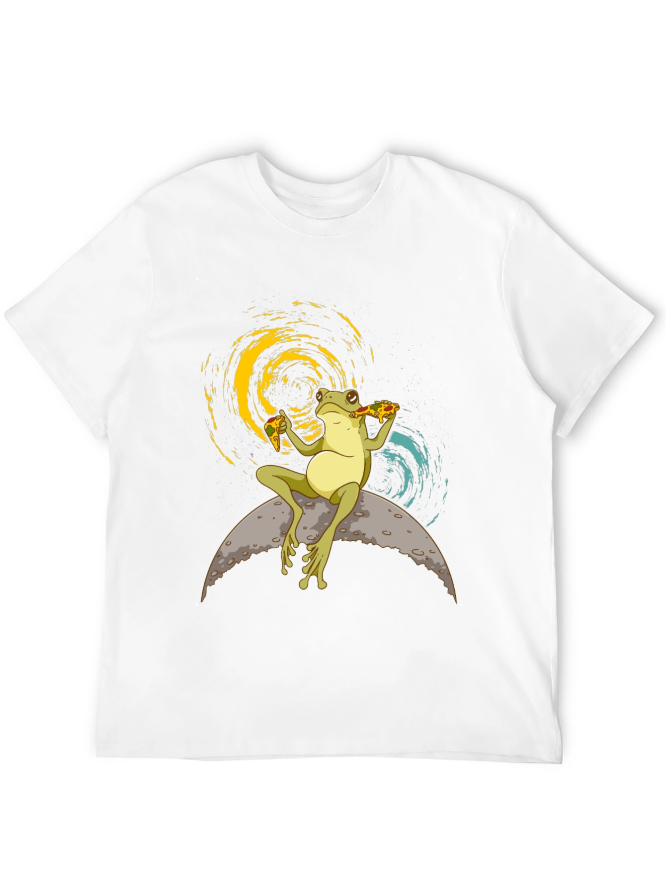 Frog on the Moon Eating Pizza T-Shirt