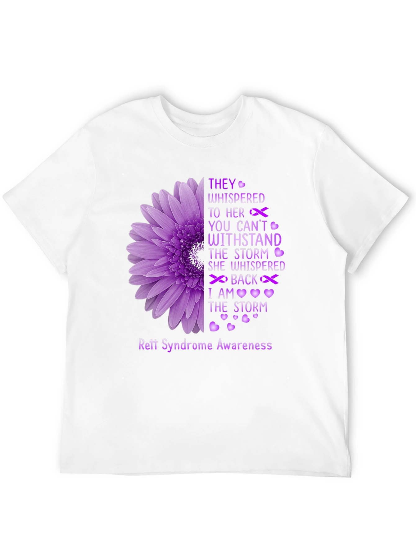 Rett Syndrome Awareness T-Shirt Flower Design