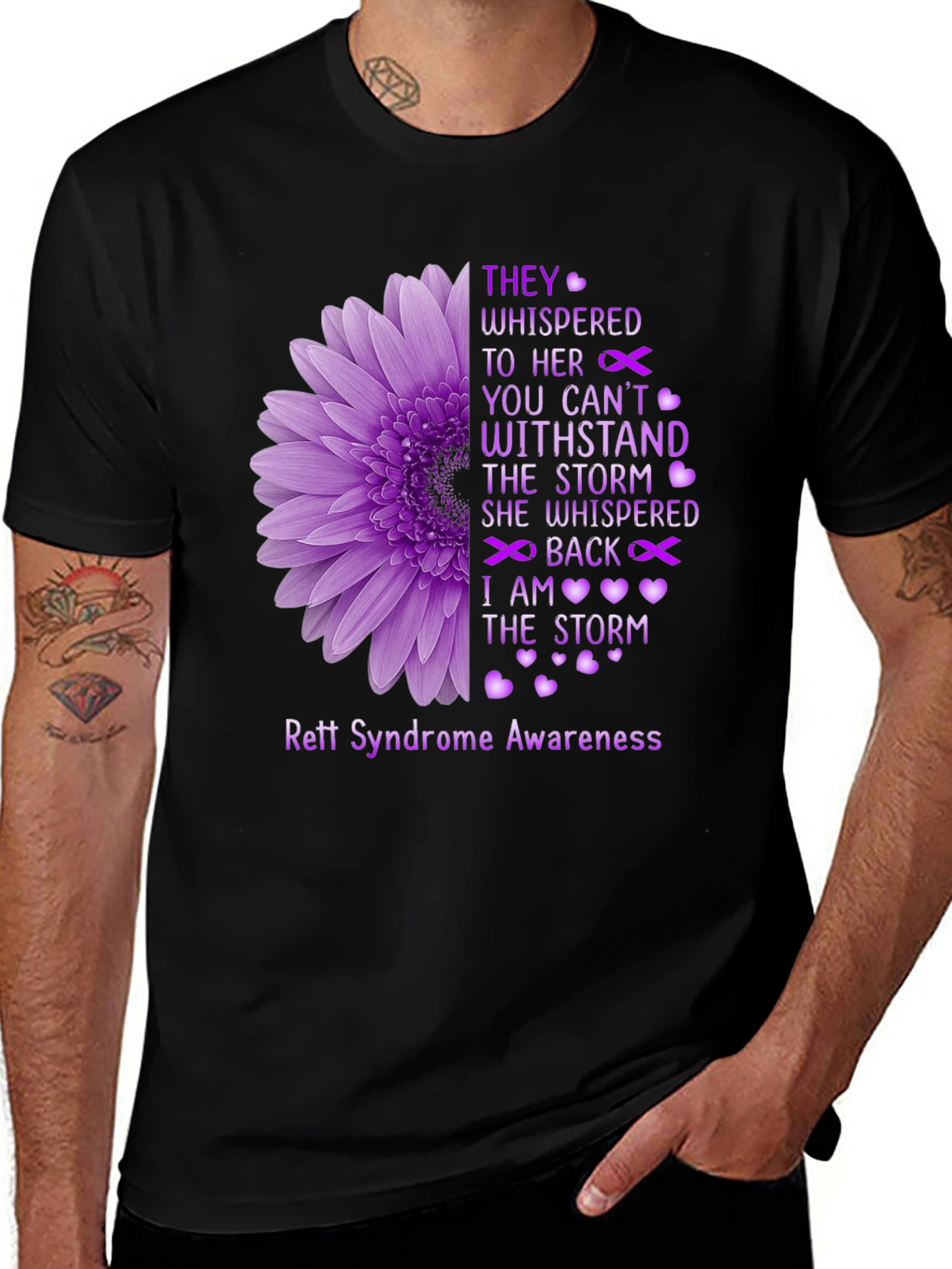 Rett Syndrome Awareness T-Shirt Flower Design