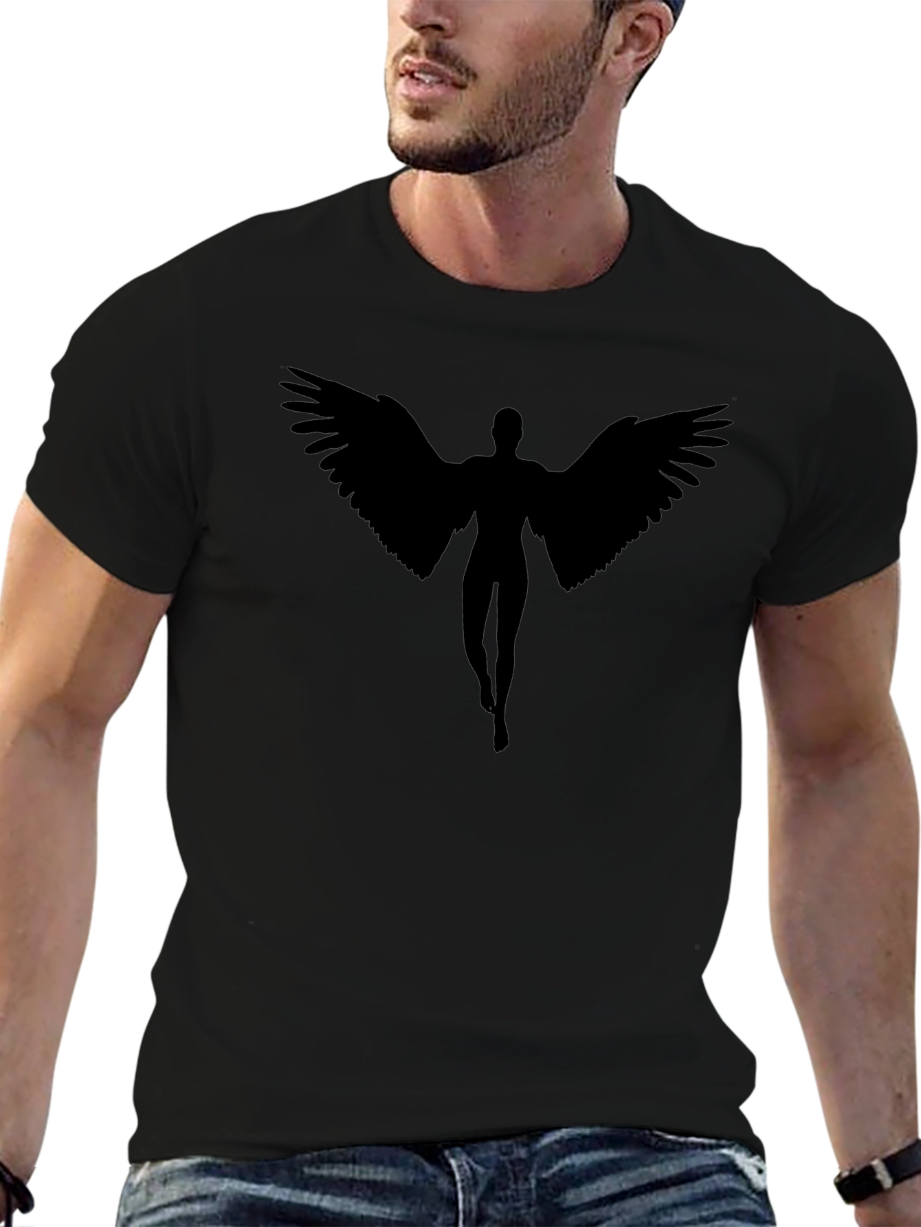 Angel Wings Graphic T-Shirt - Black