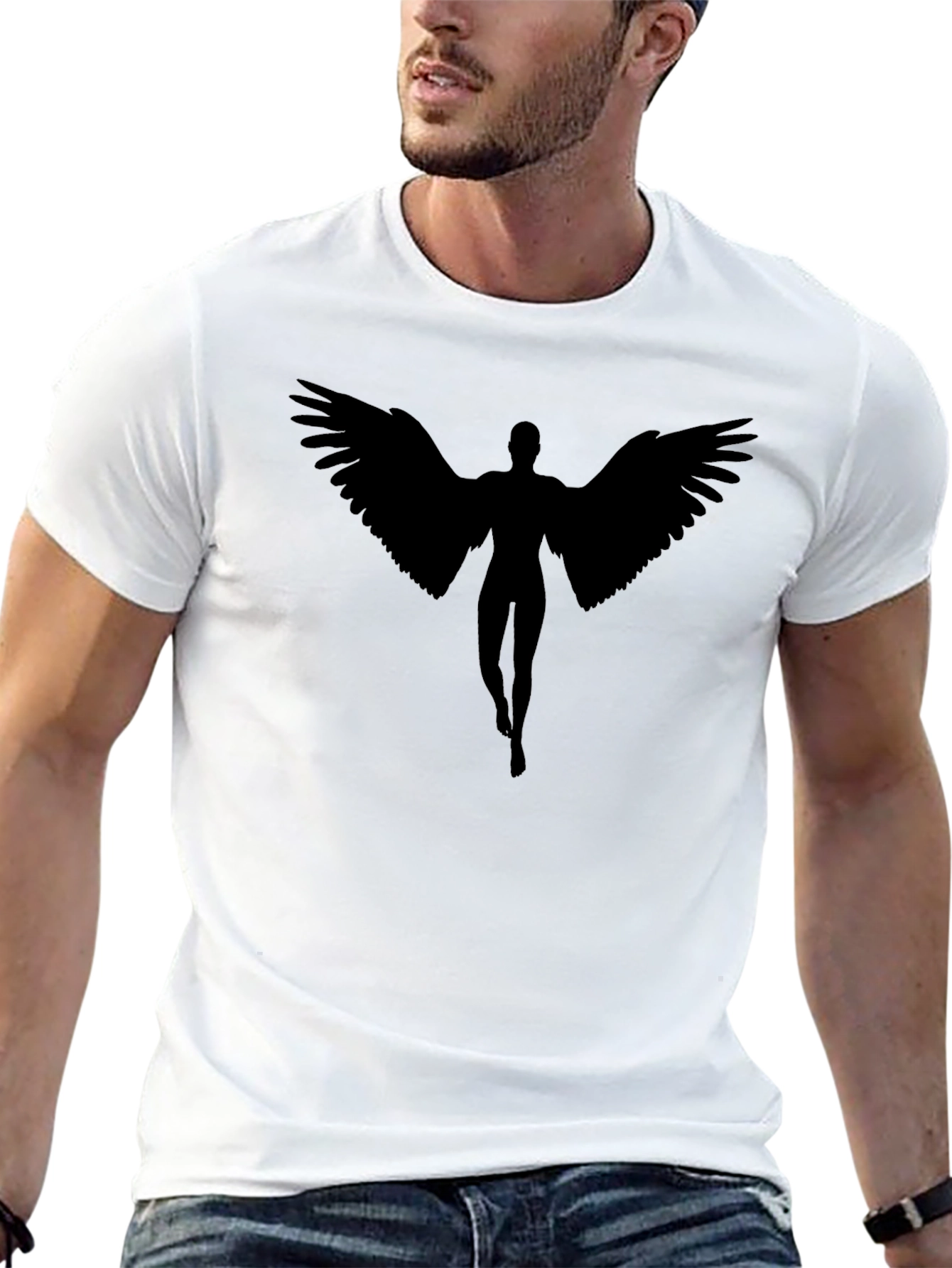 Angel Wings Graphic T-Shirt - Black