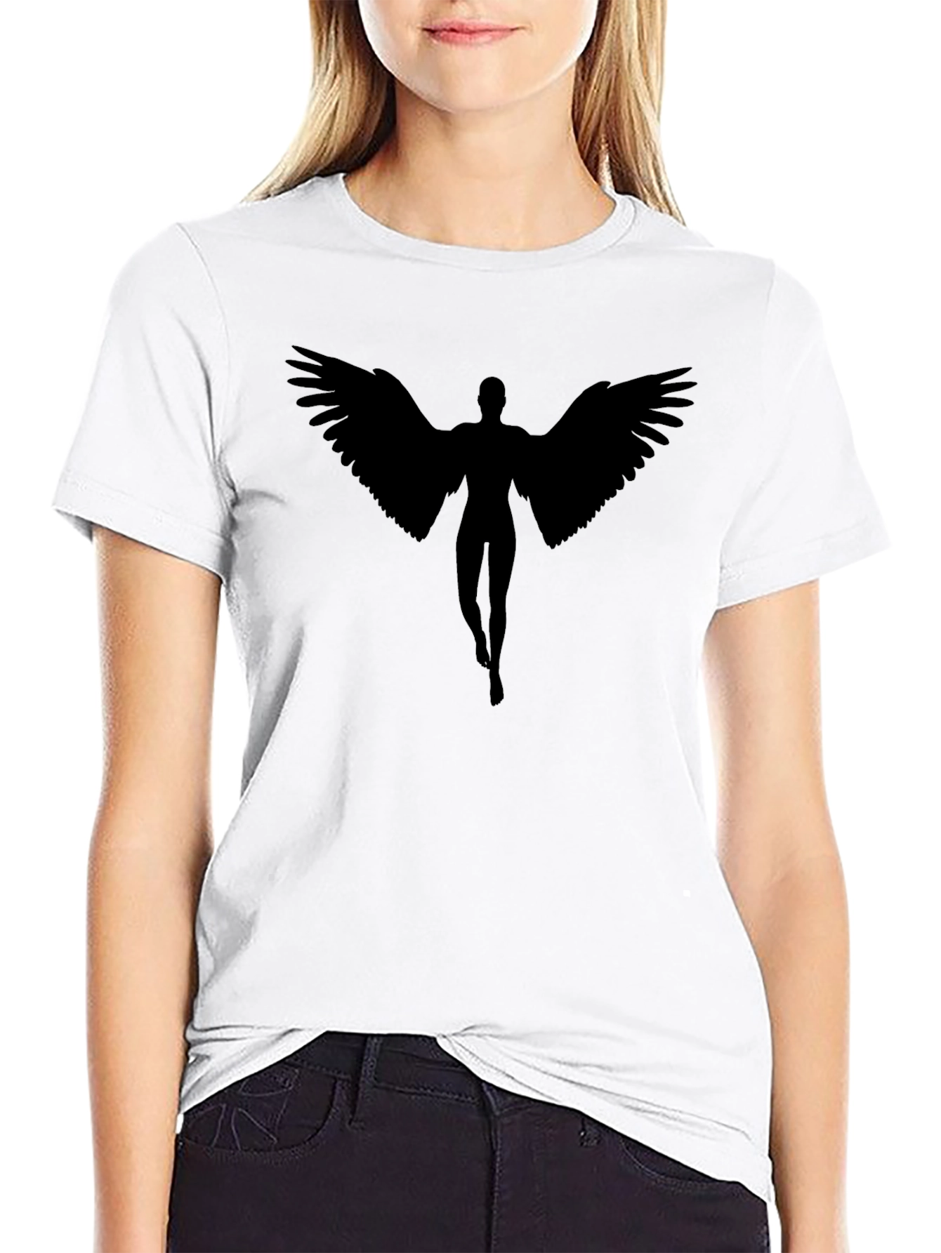 Angel Wings Graphic T-Shirt - Black