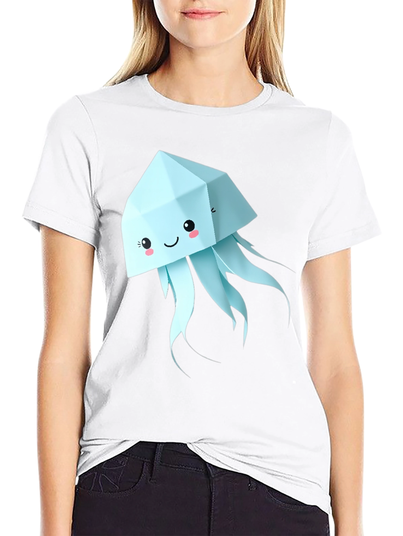 Cute Origami Jellyfish Graphic Tee