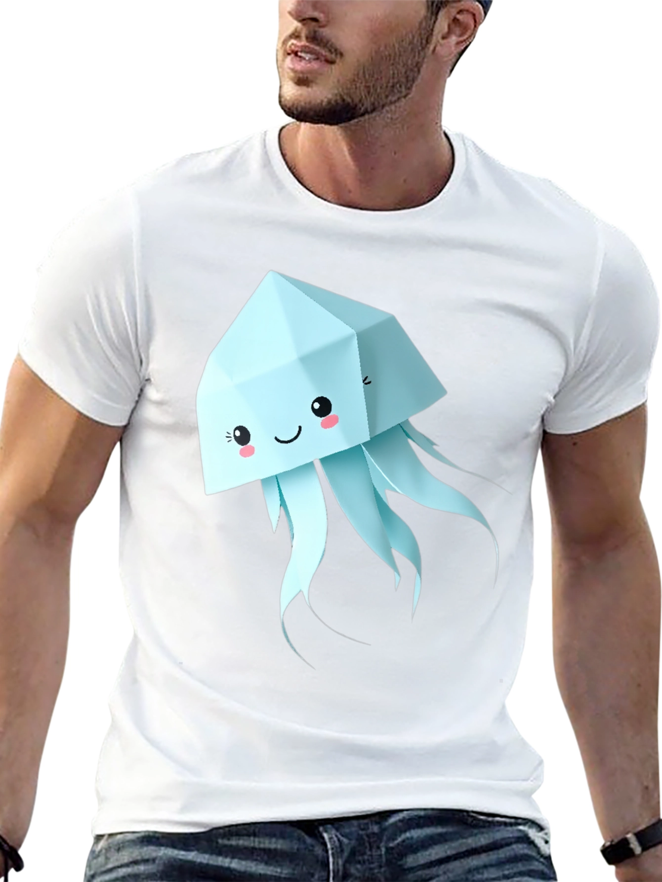 Cute Origami Jellyfish Graphic Tee