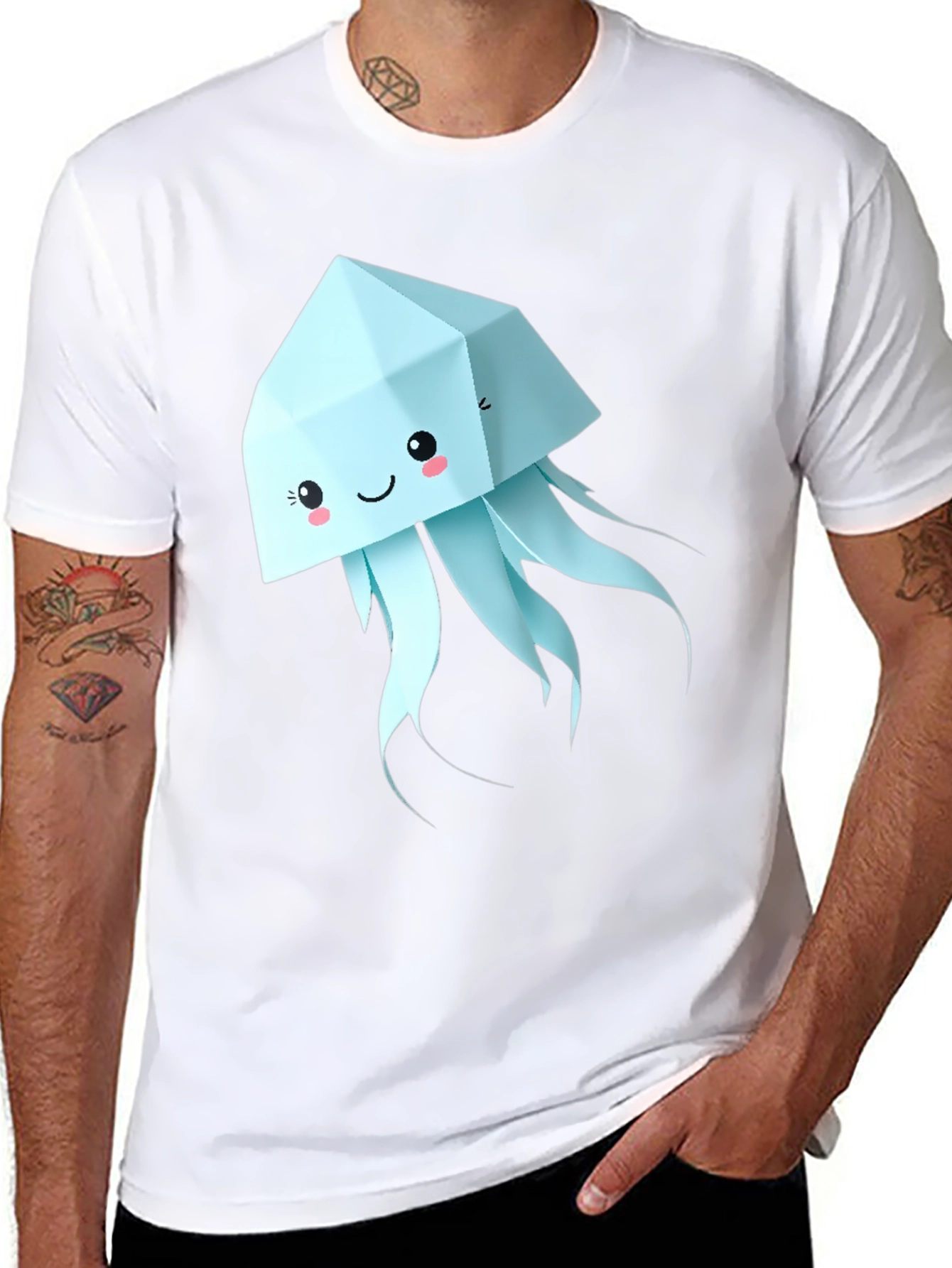 Cute Origami Jellyfish Graphic Tee