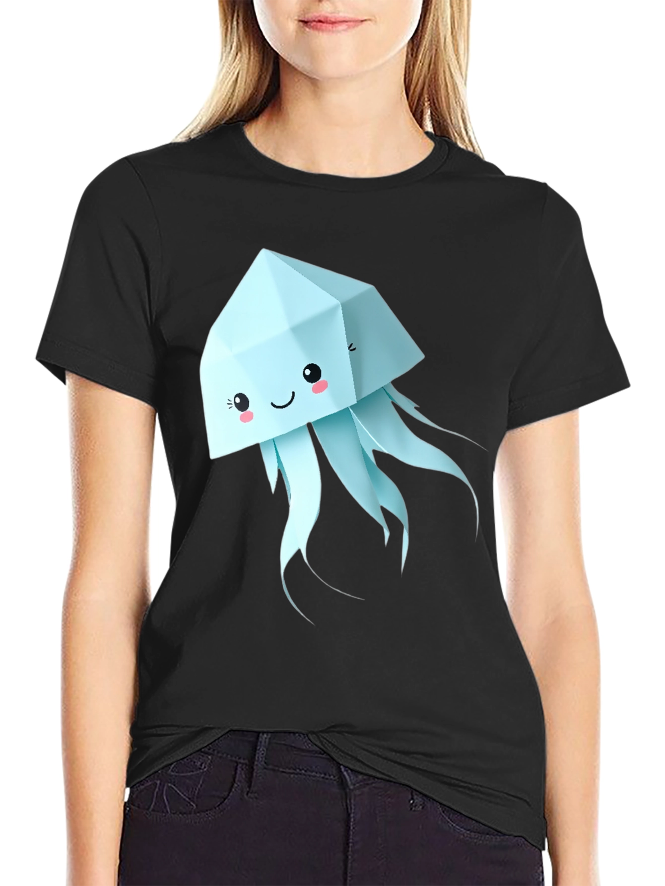 Cute Origami Jellyfish Graphic Tee