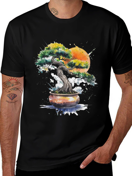 Bonsai Tree Graphic T-Shirt - Nature Inspired Design
