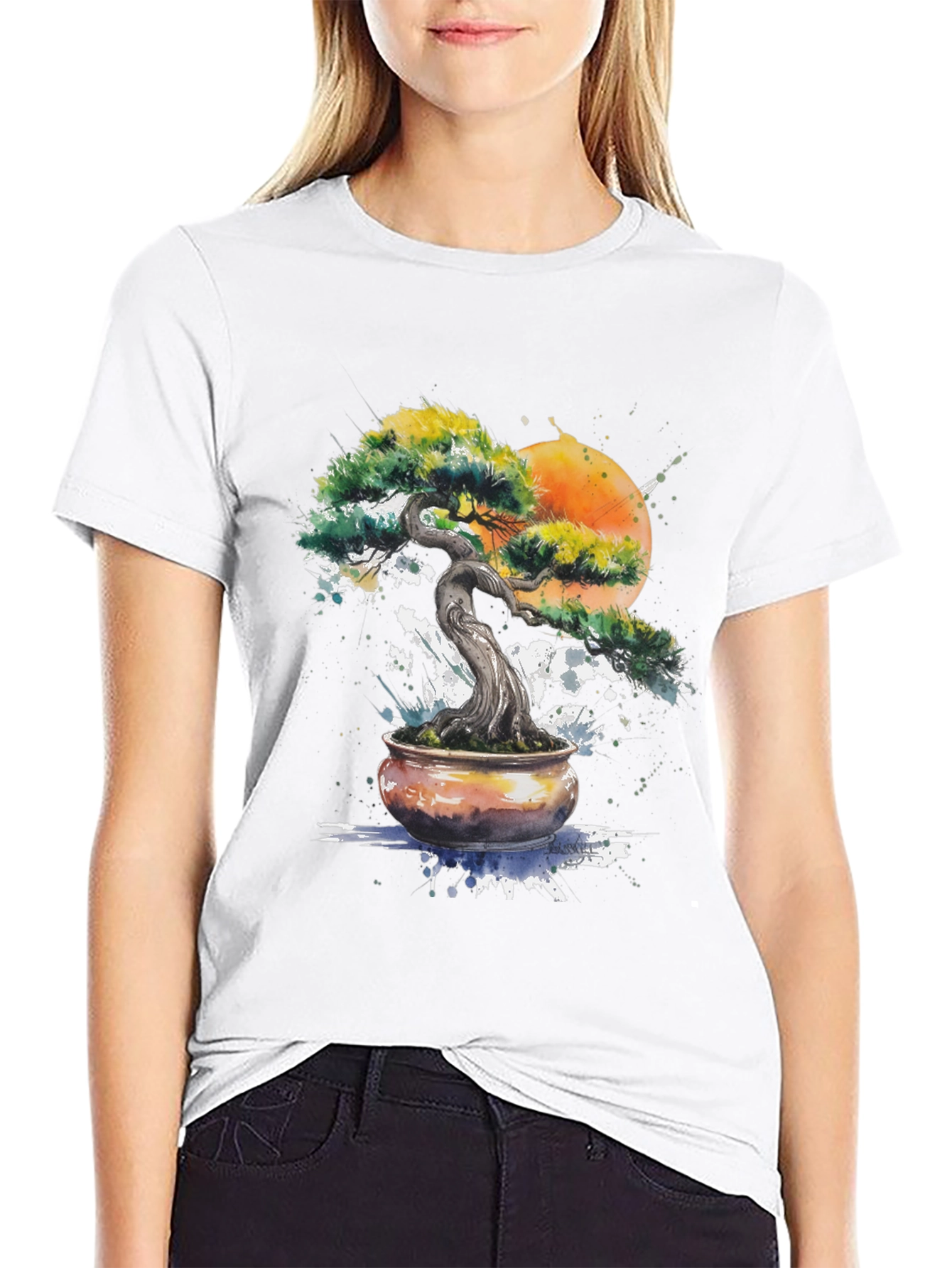 Bonsai Tree Graphic T-Shirt - Nature Inspired Design