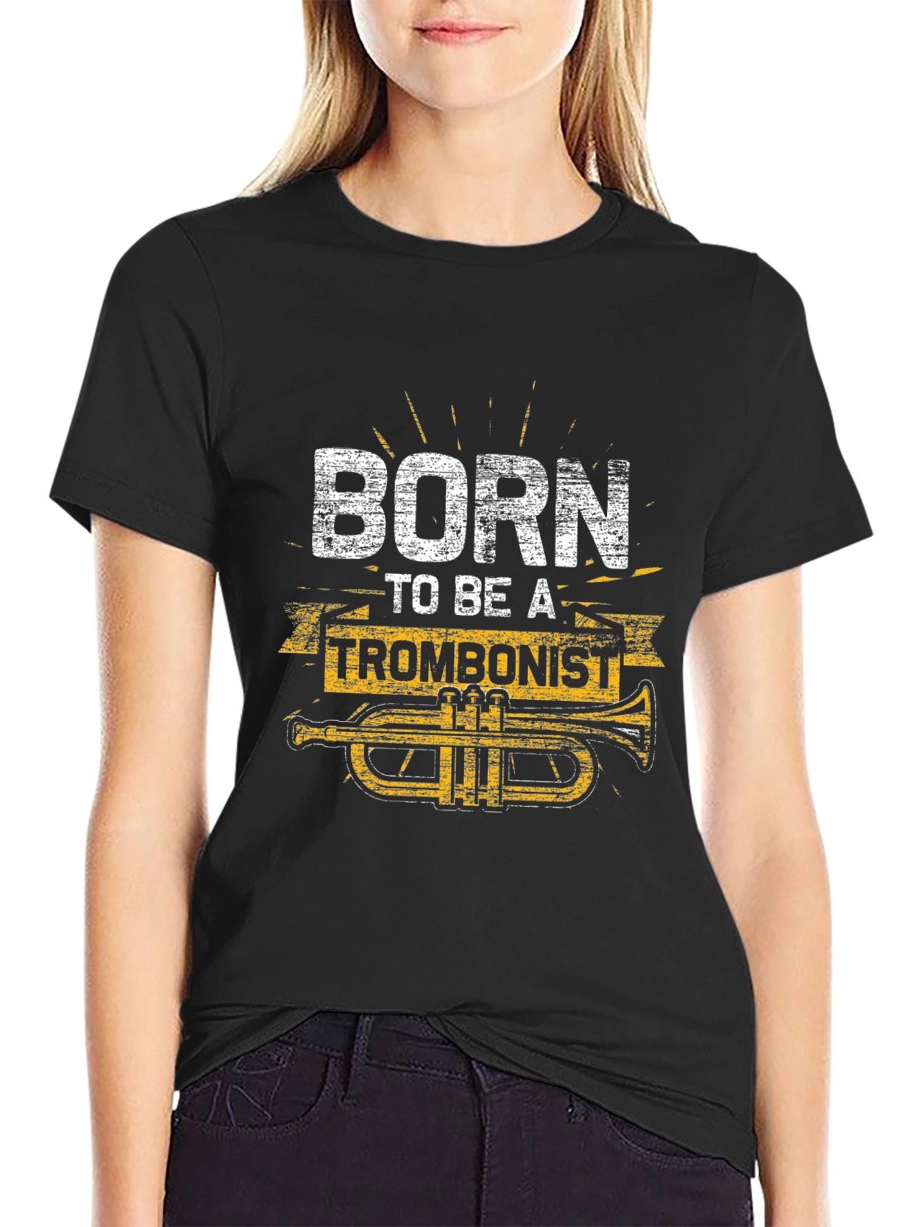 Born to Be a Trombonist Black T-Shirt