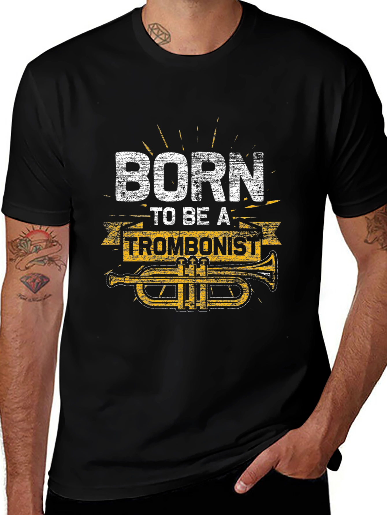 Born to Be a Trombonist Black T-Shirt