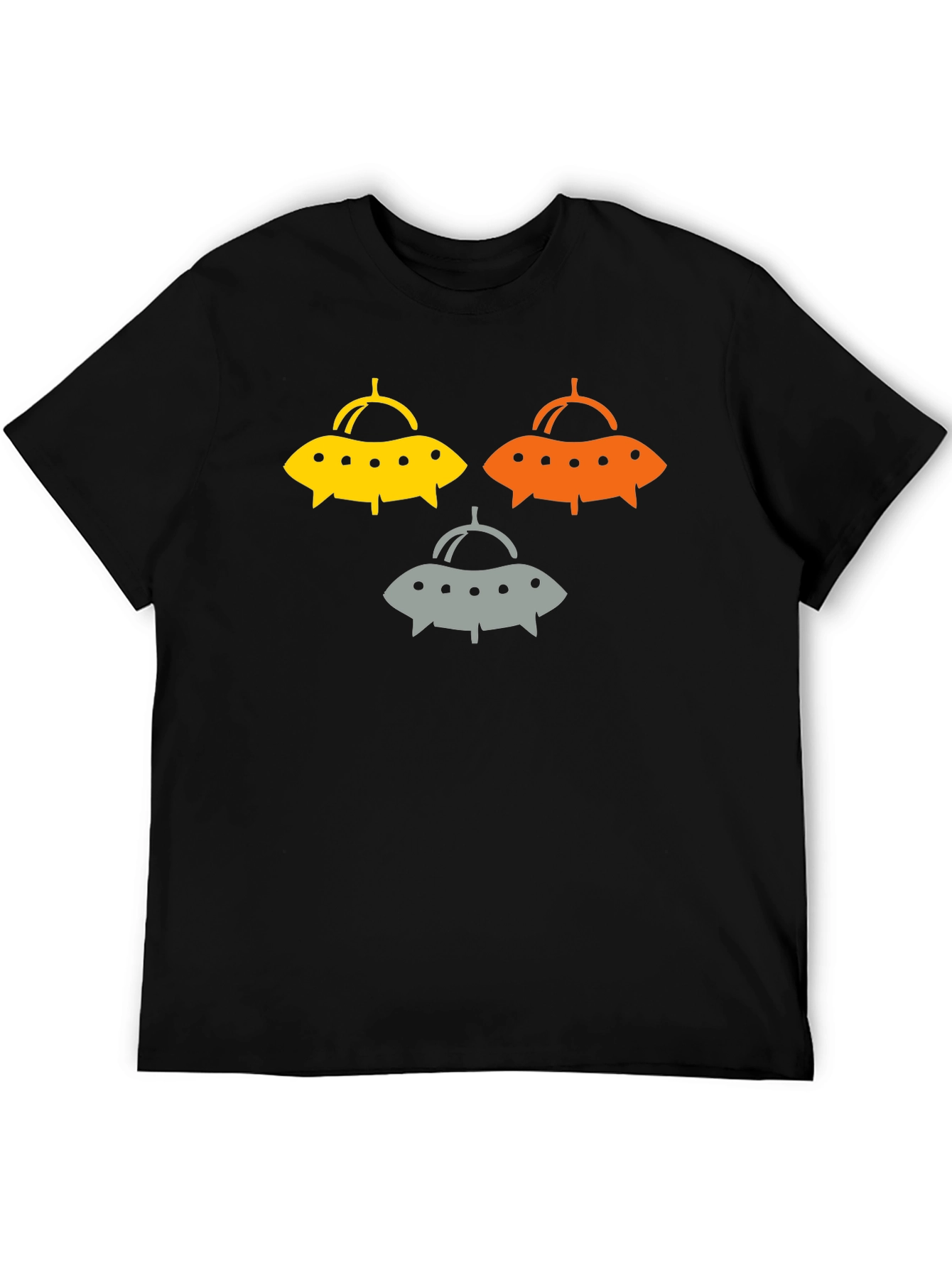 UFO Graphic Tee - Sci-Fi Style Black T-Shirt