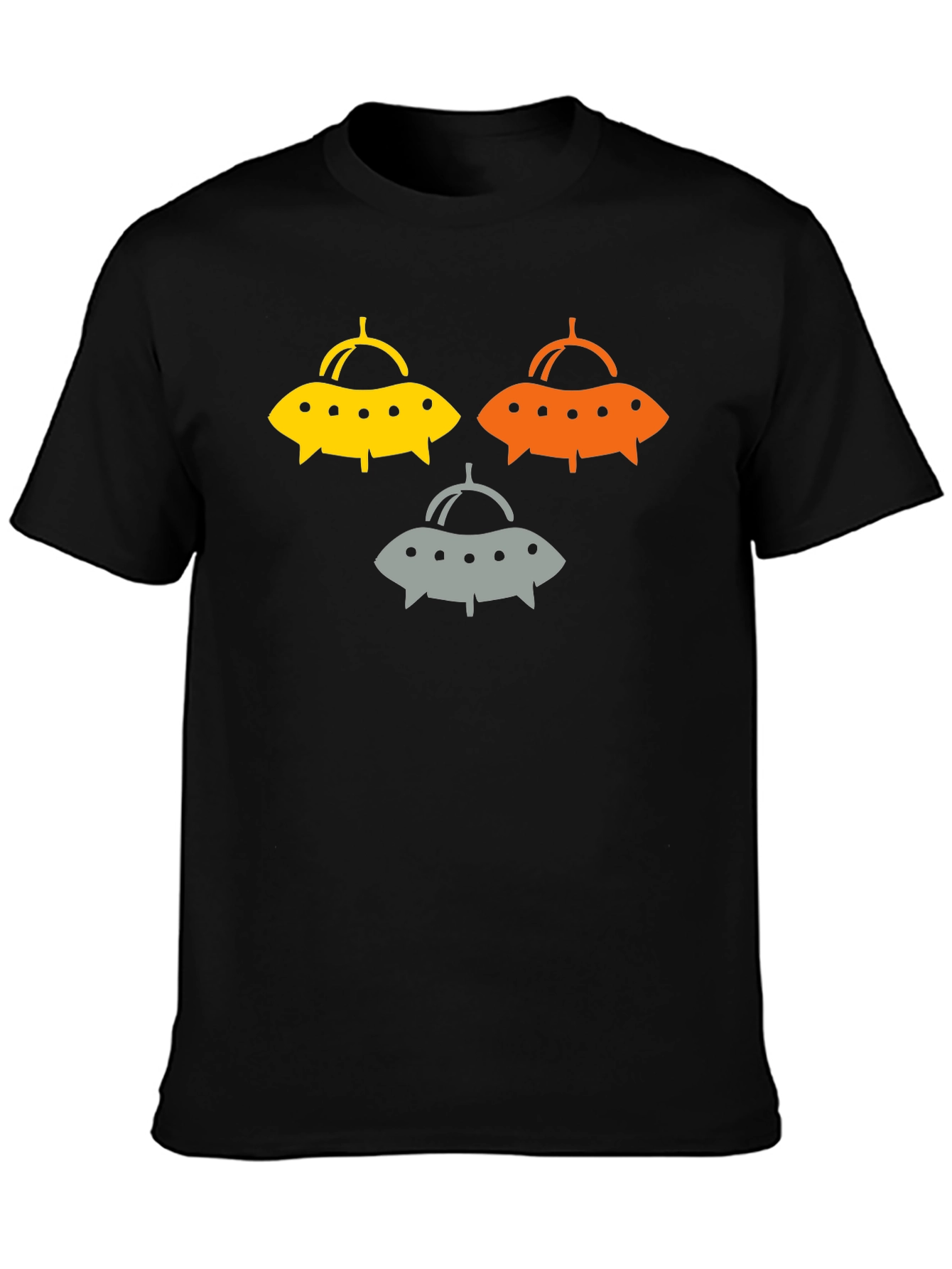 UFO Graphic Tee - Sci-Fi Style Black T-Shirt