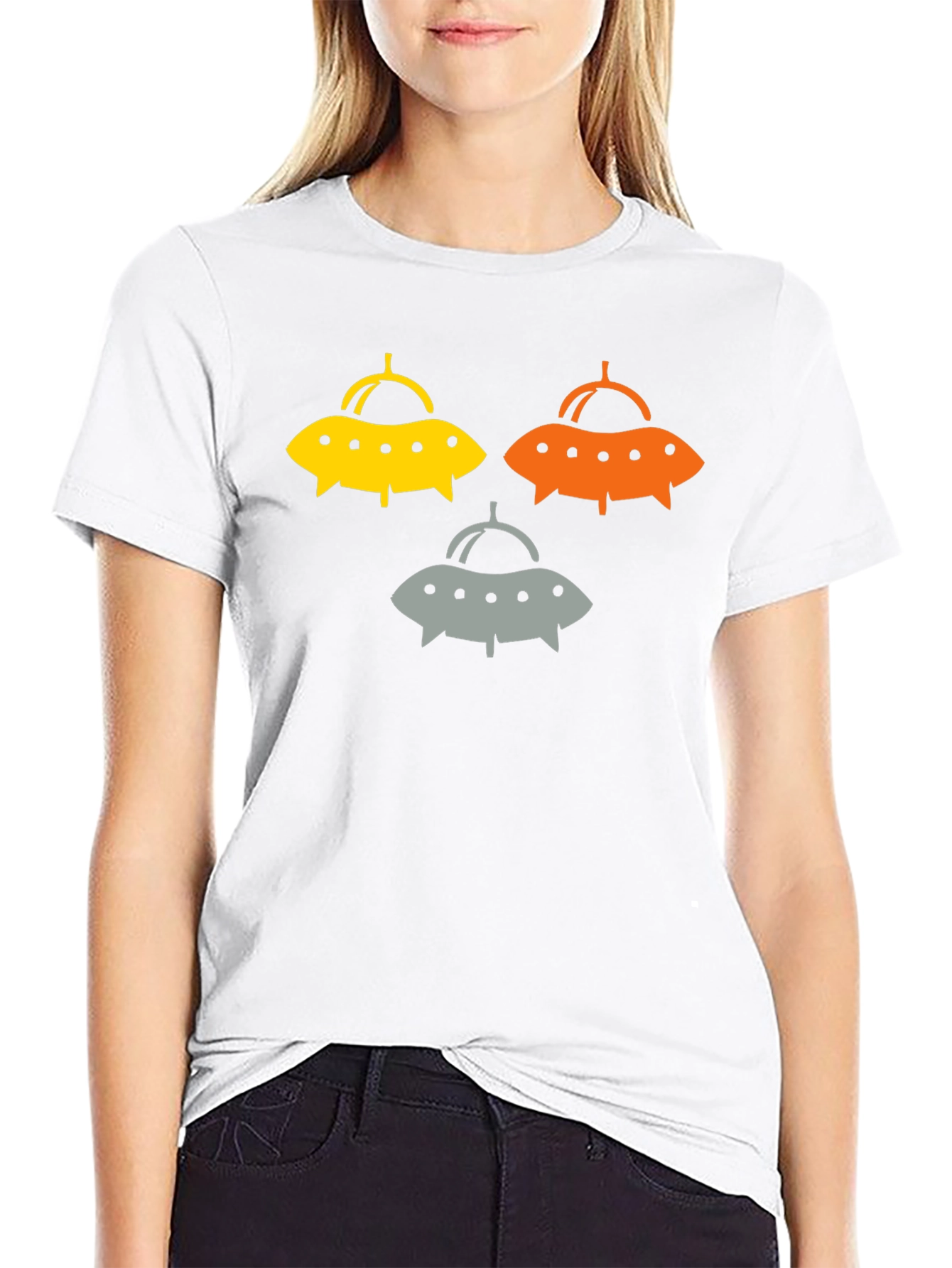 UFO Graphic Tee - Sci-Fi Style Black T-Shirt
