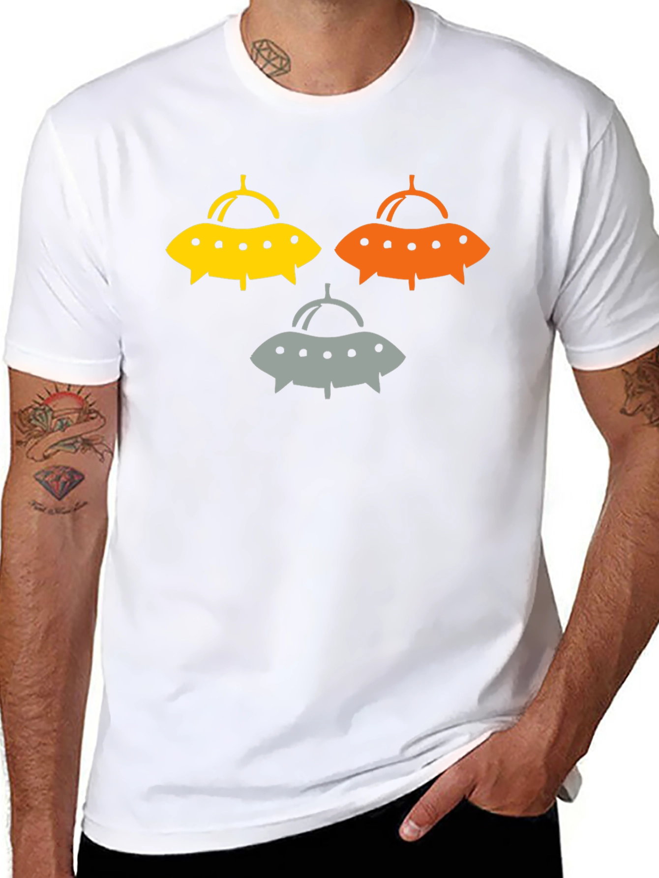 UFO Graphic Tee - Sci-Fi Style Black T-Shirt