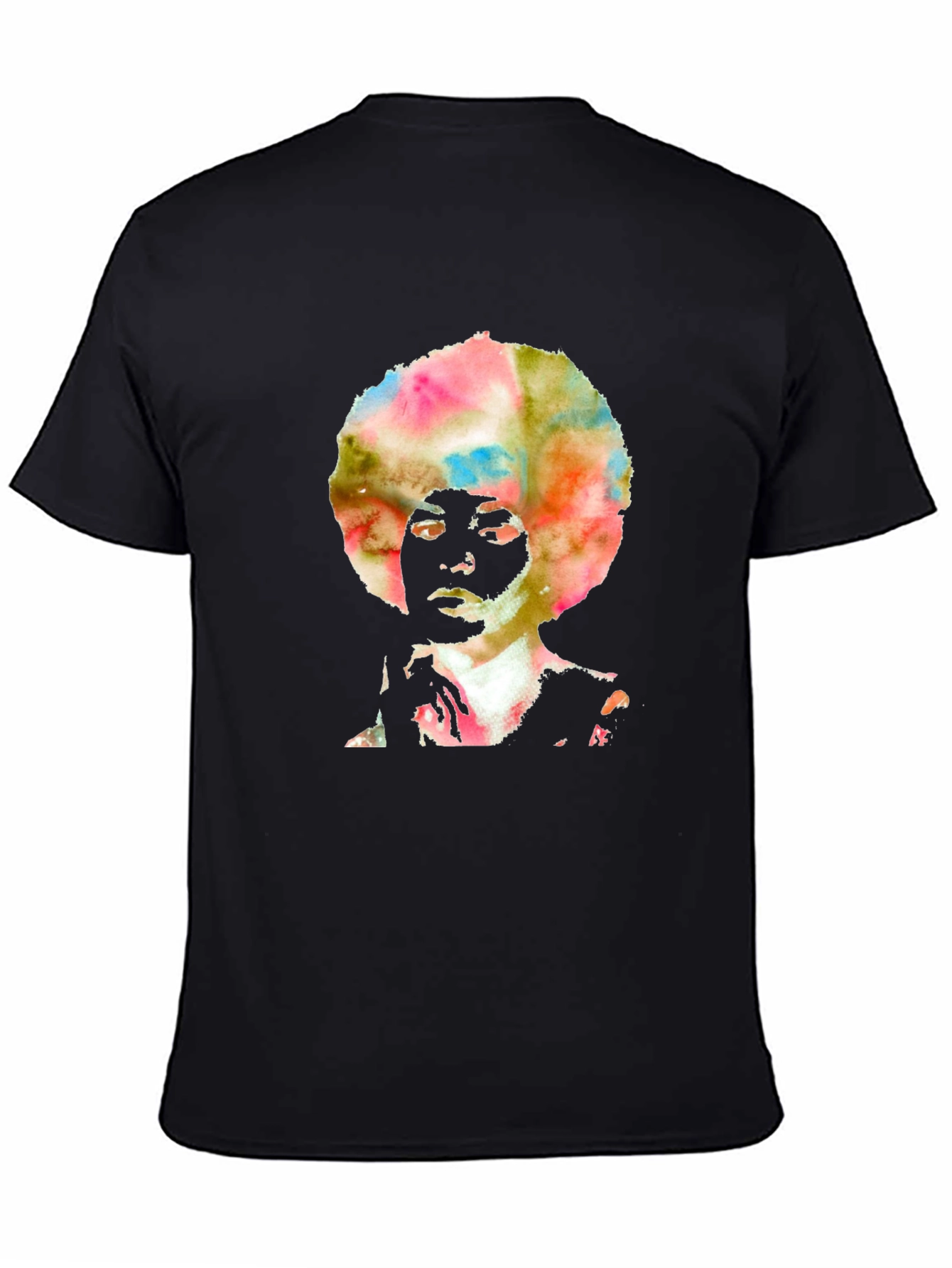 Retro Afro Art Mens Black T-Shirt