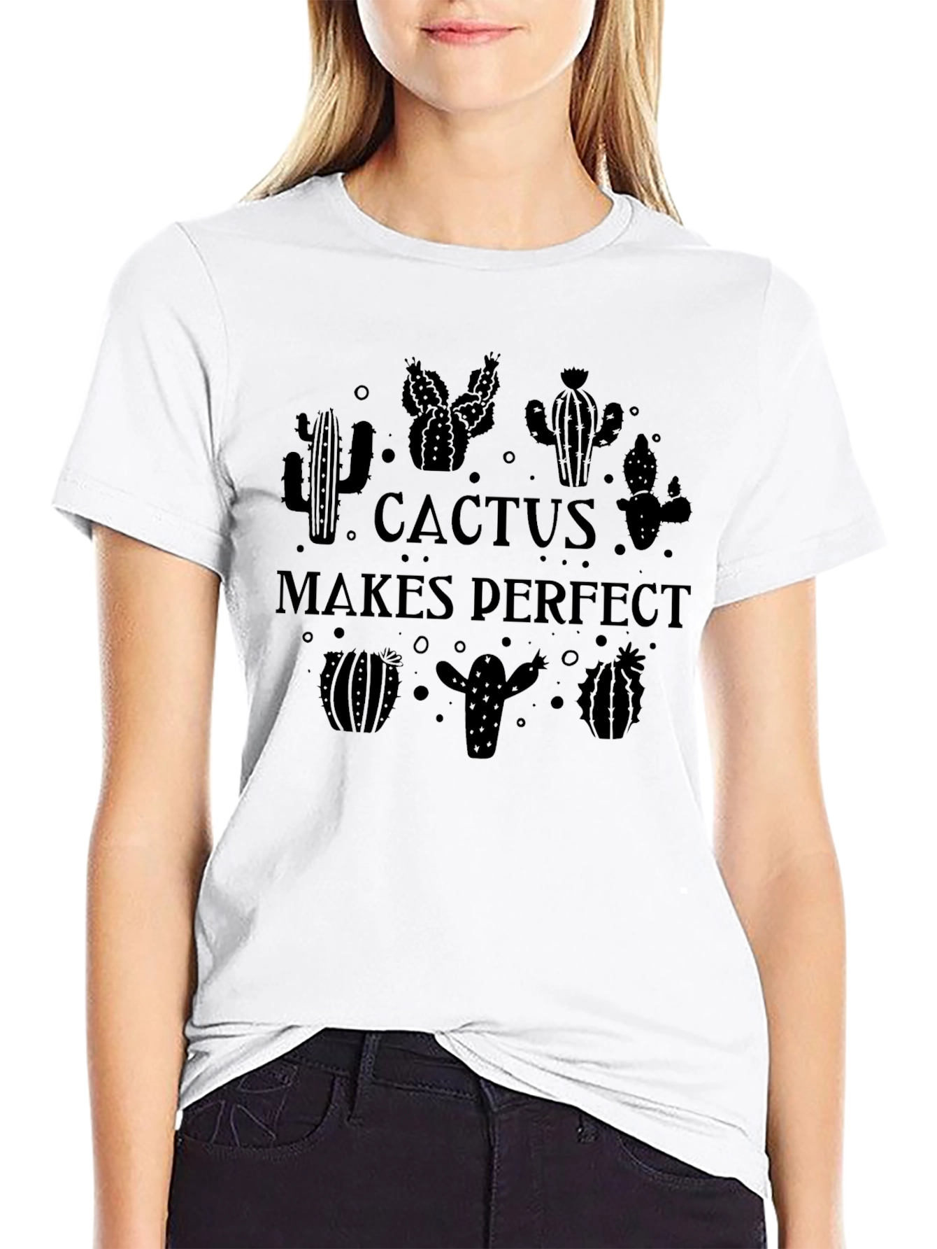 Cactus Makes Perfect Black T-Shirt