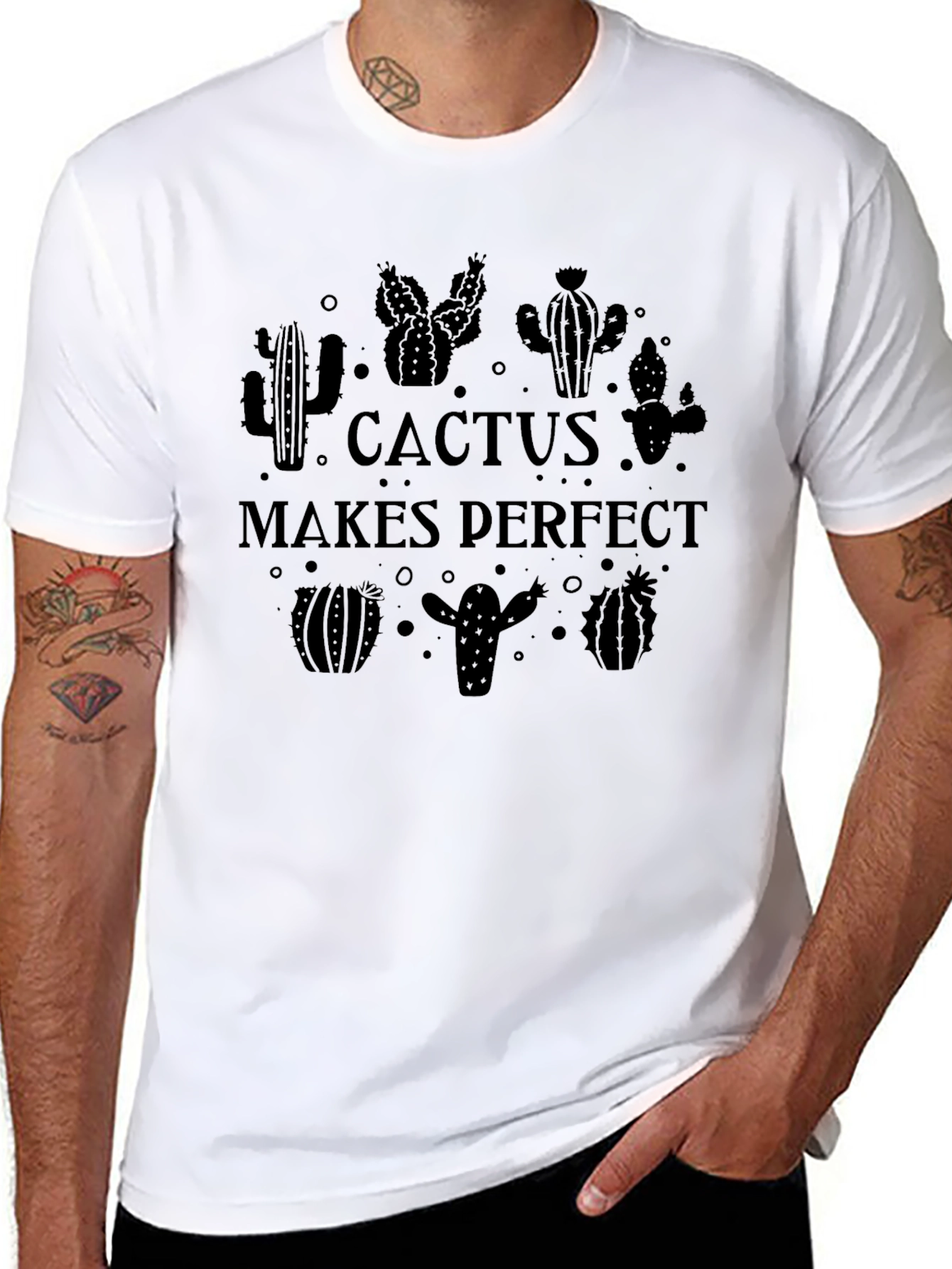Cactus Makes Perfect Black T-Shirt