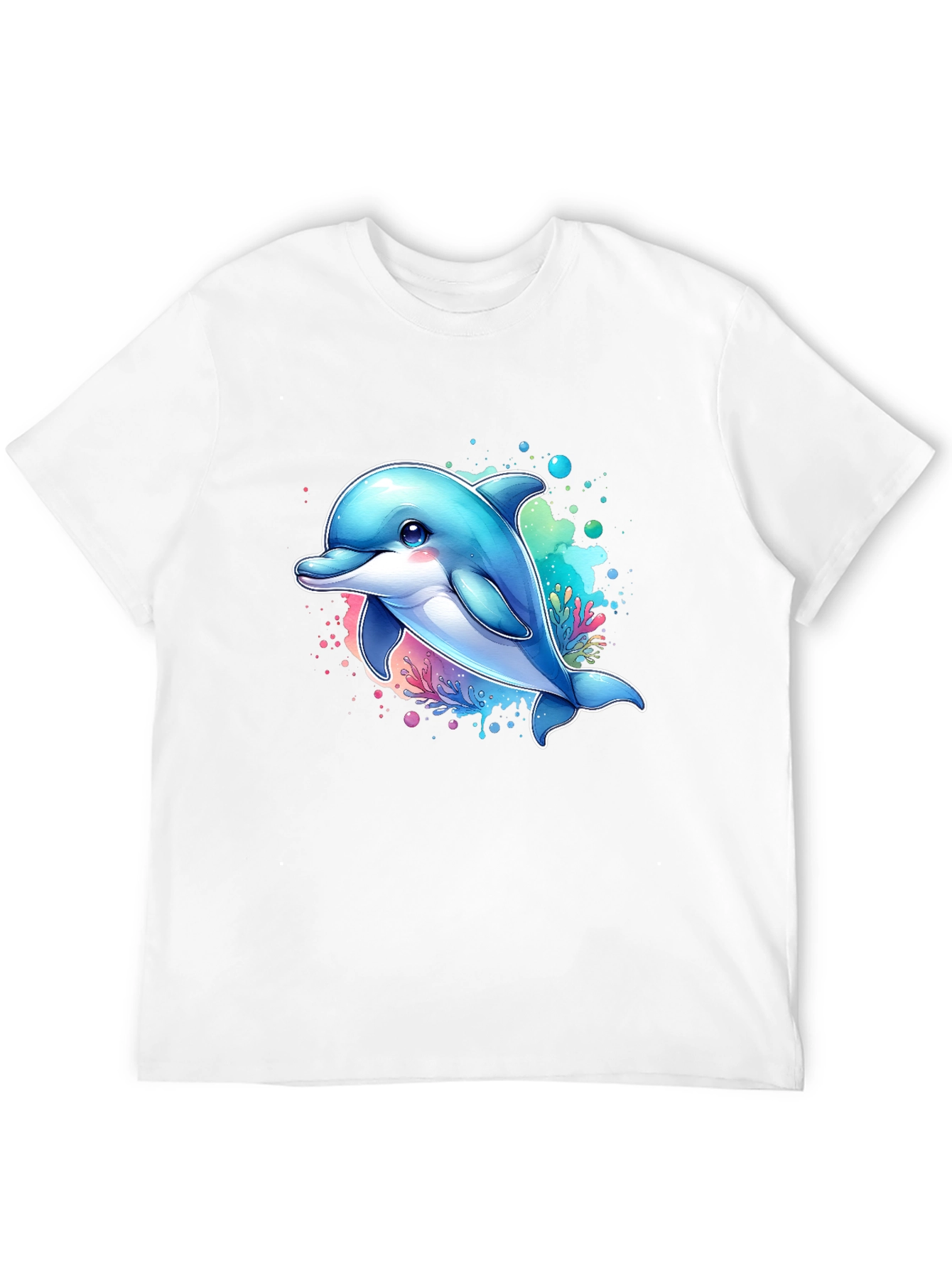 Dolphin Graphic Tee - Black Cotton Blend Casual Wear