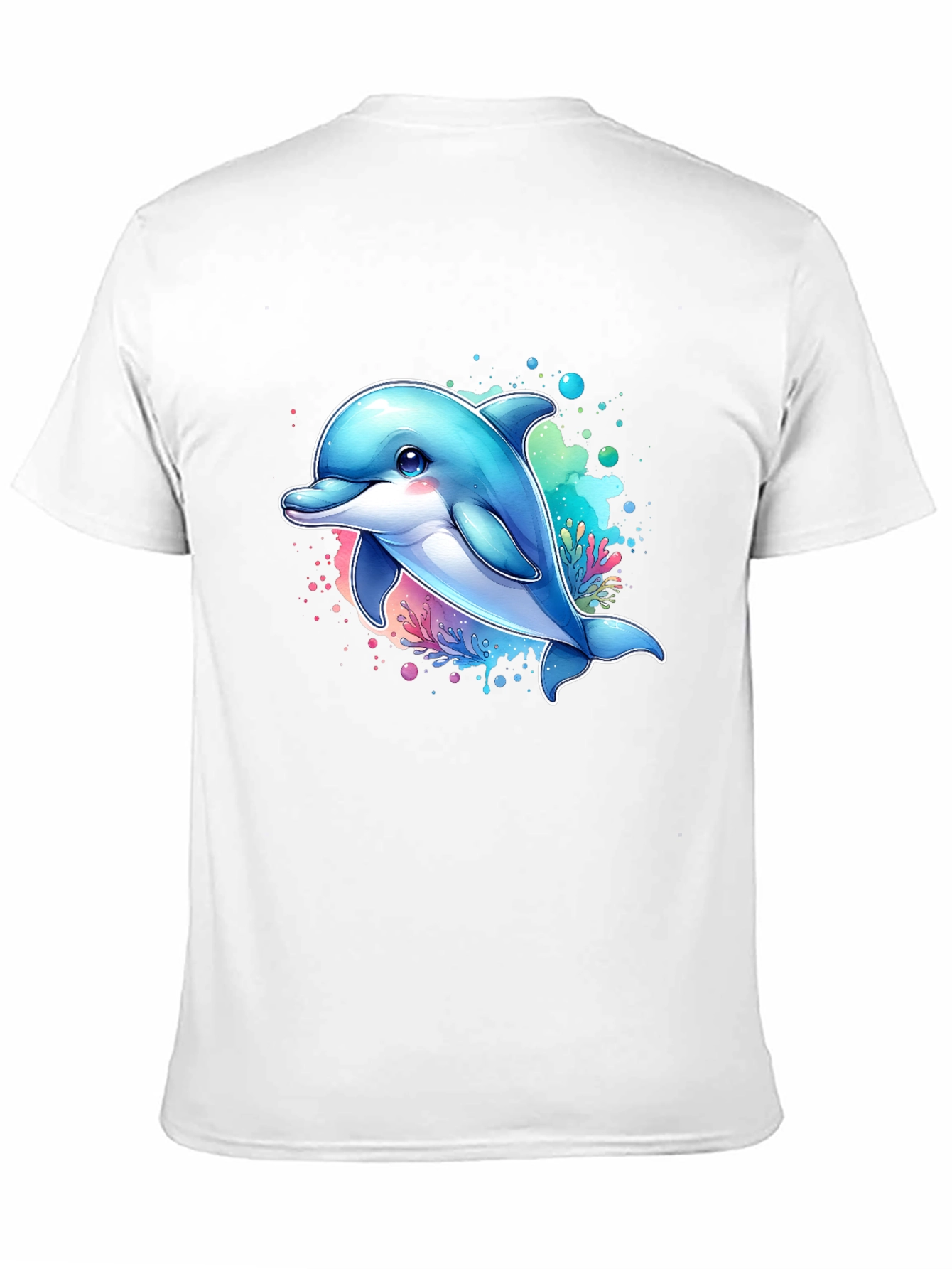 Dolphin Graphic Tee - Black Cotton Blend Casual Wear