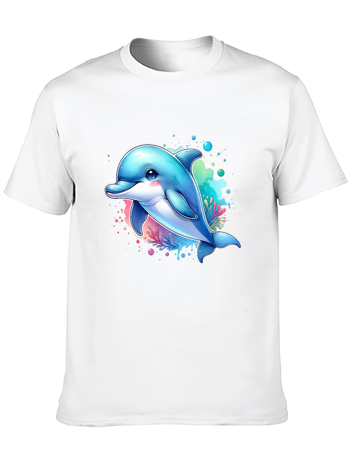 Dolphin Graphic Tee - Black Cotton Blend Casual Wear