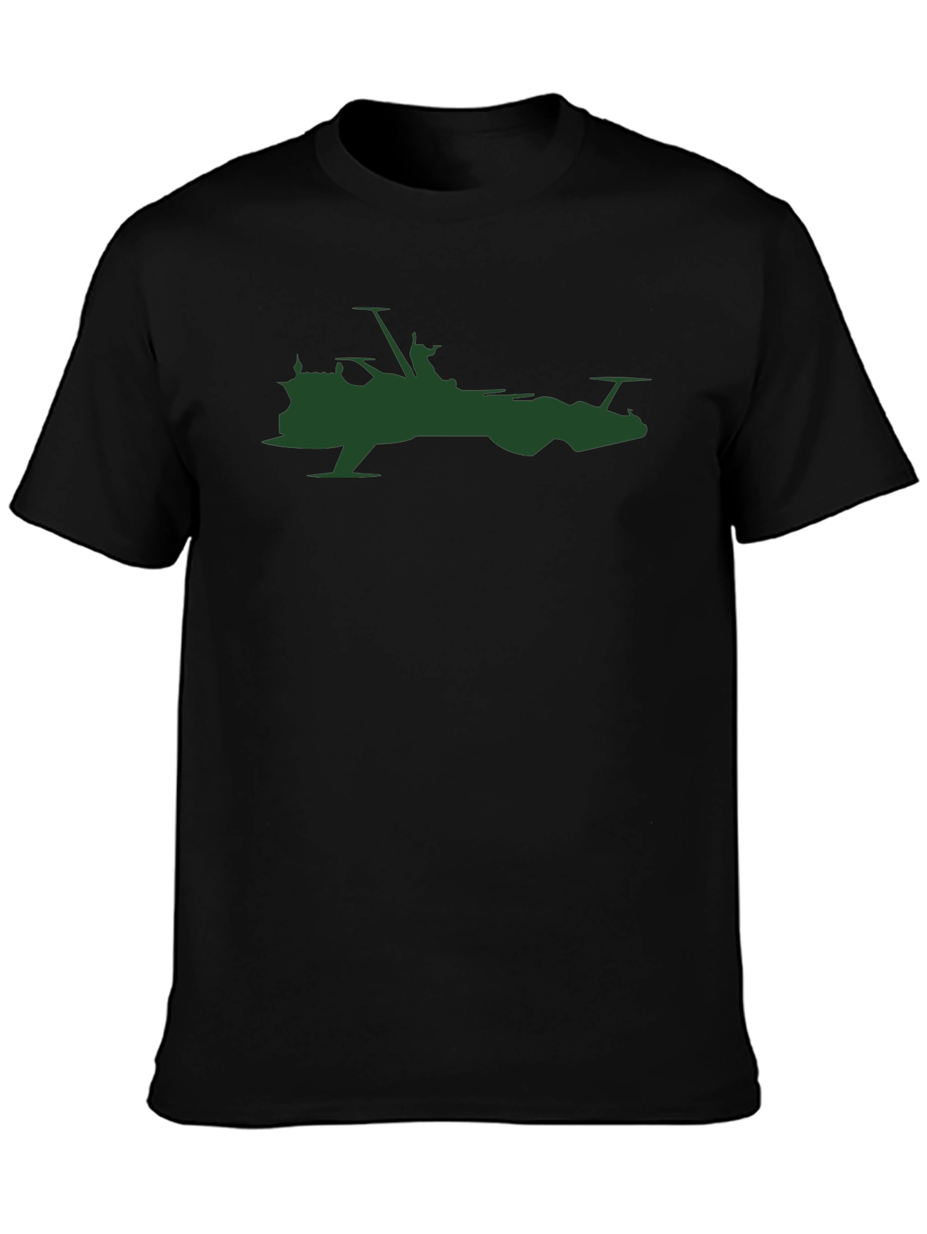 Sci-Fi Ship Silhouette T-Shirt - Black