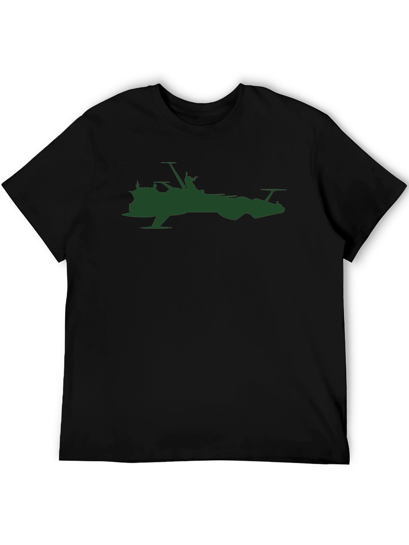 Sci-Fi Ship Silhouette T-Shirt - Black