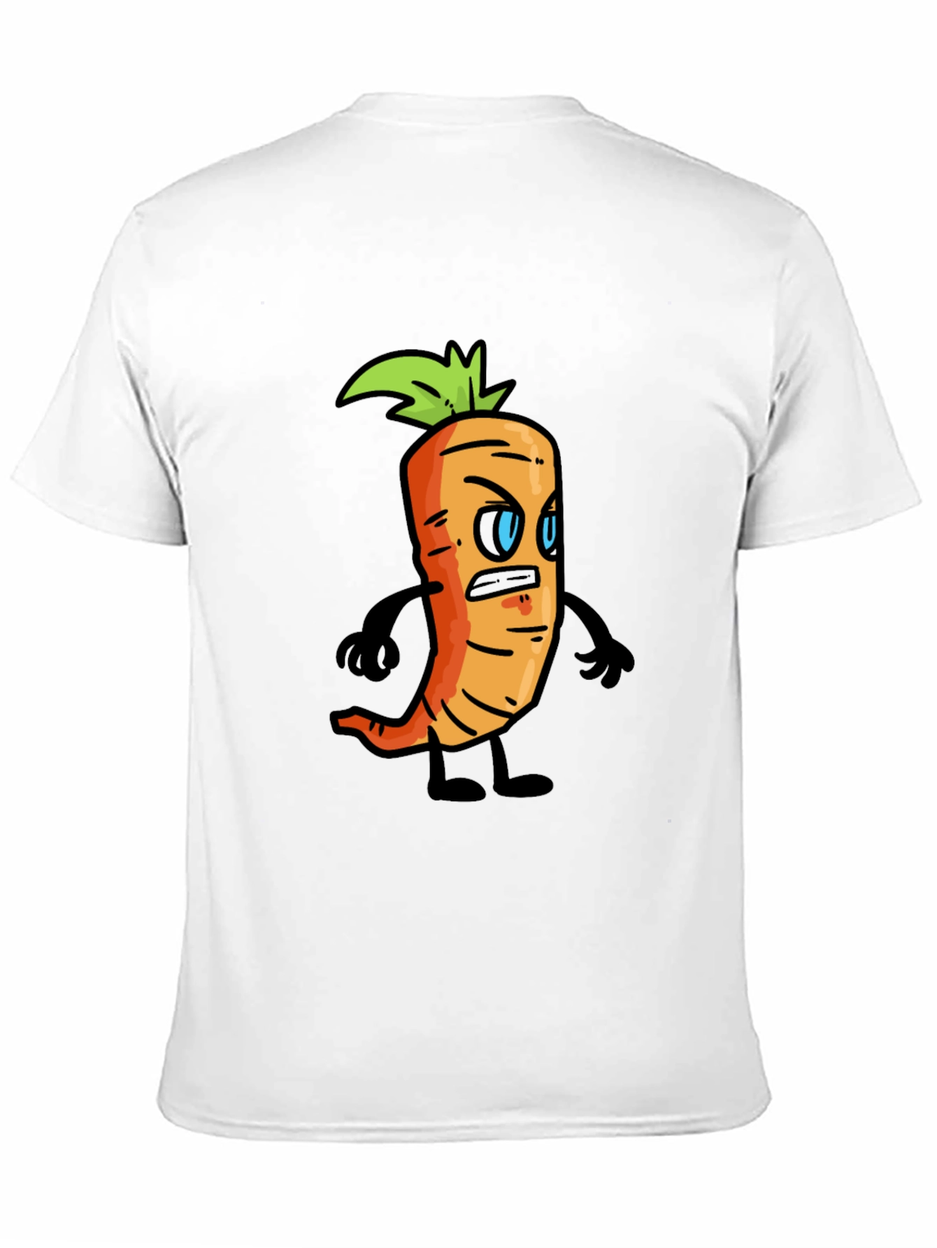 Angry Carrot Cartoon Black T-Shirt