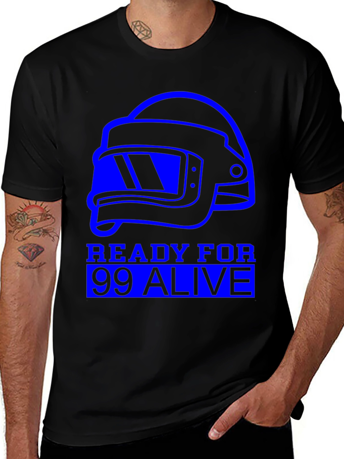 Ready For 99 Alive Black Graphic Tee