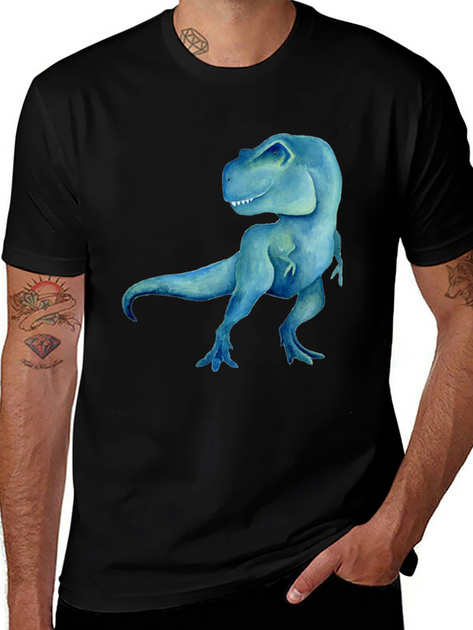 Blue Dinosaur Graphic Tee - Mens Black T-Shirt