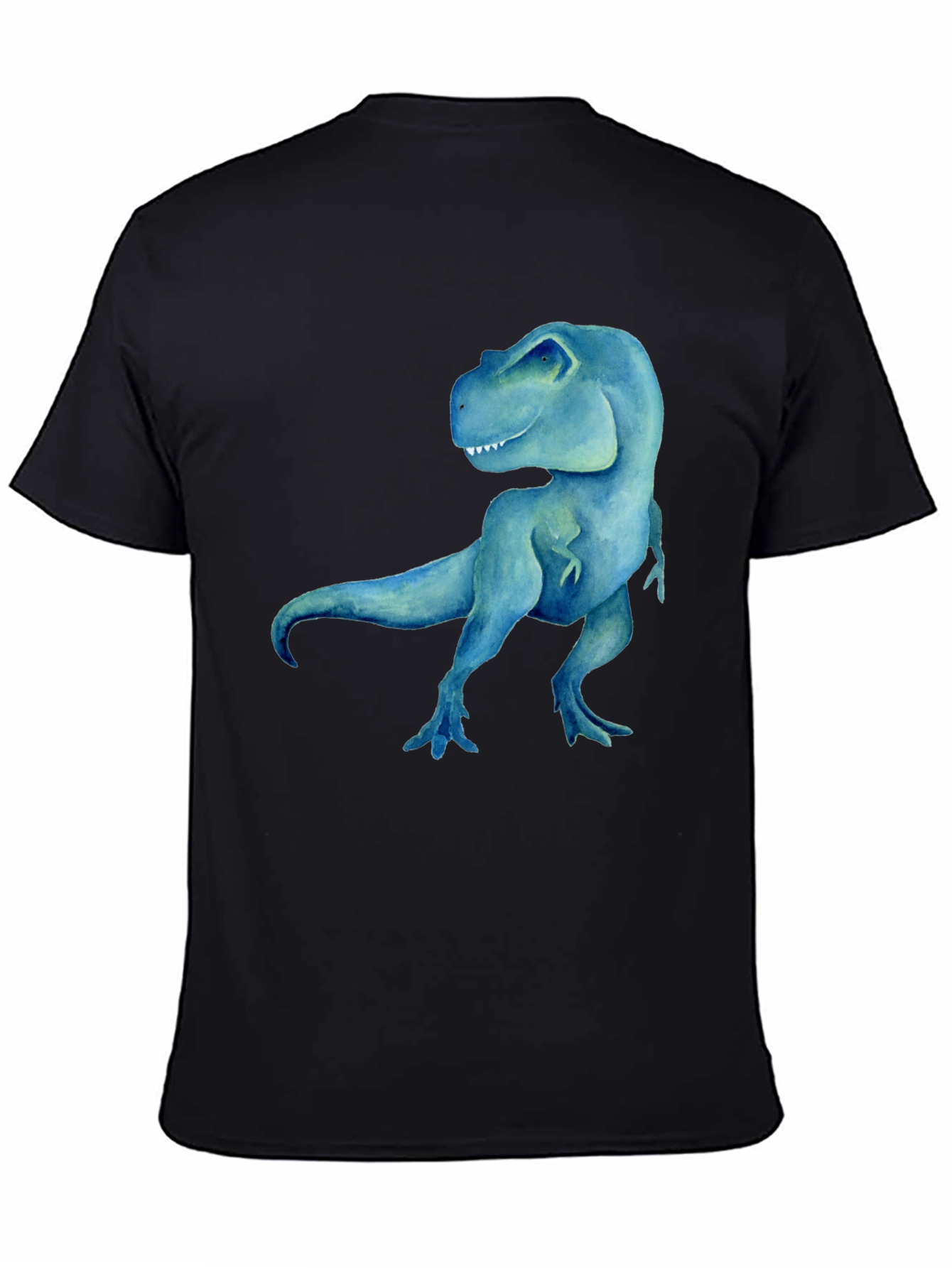 Blue Dinosaur Graphic Tee - Mens Black T-Shirt