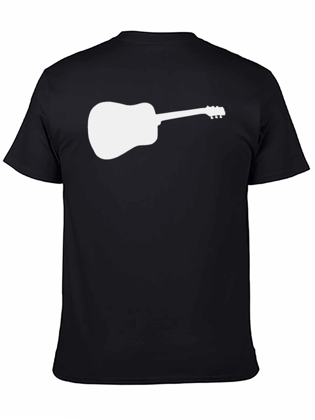 Guitar Silhouette Tee - Black Cotton Casual Shirt