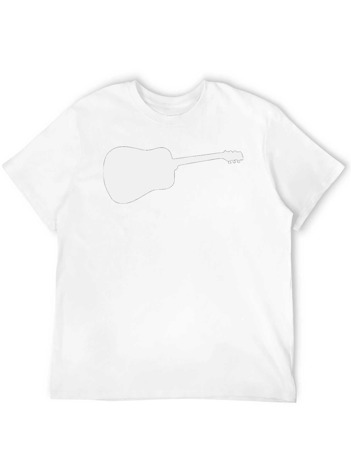 Guitar Silhouette Tee - Black Cotton Casual Shirt