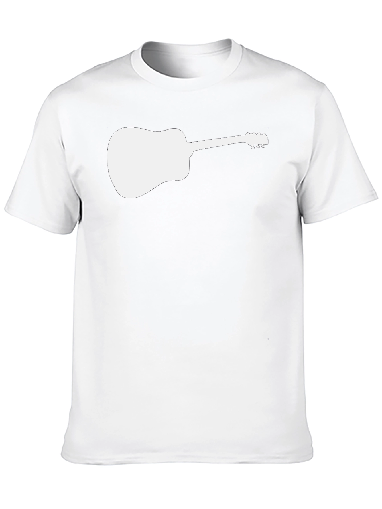 Guitar Silhouette Tee - Black Cotton Casual Shirt