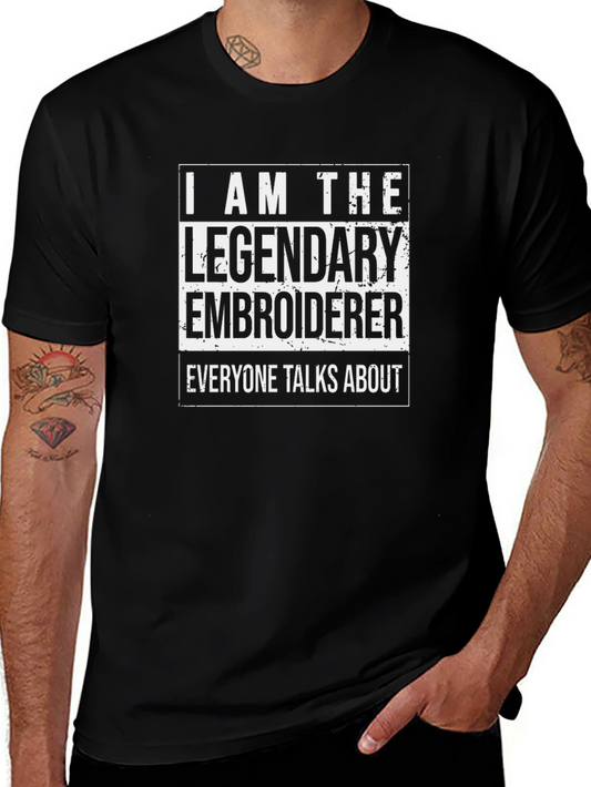 Legendary Embroiderer Graphic Tee - Black Cotton T-Shirt