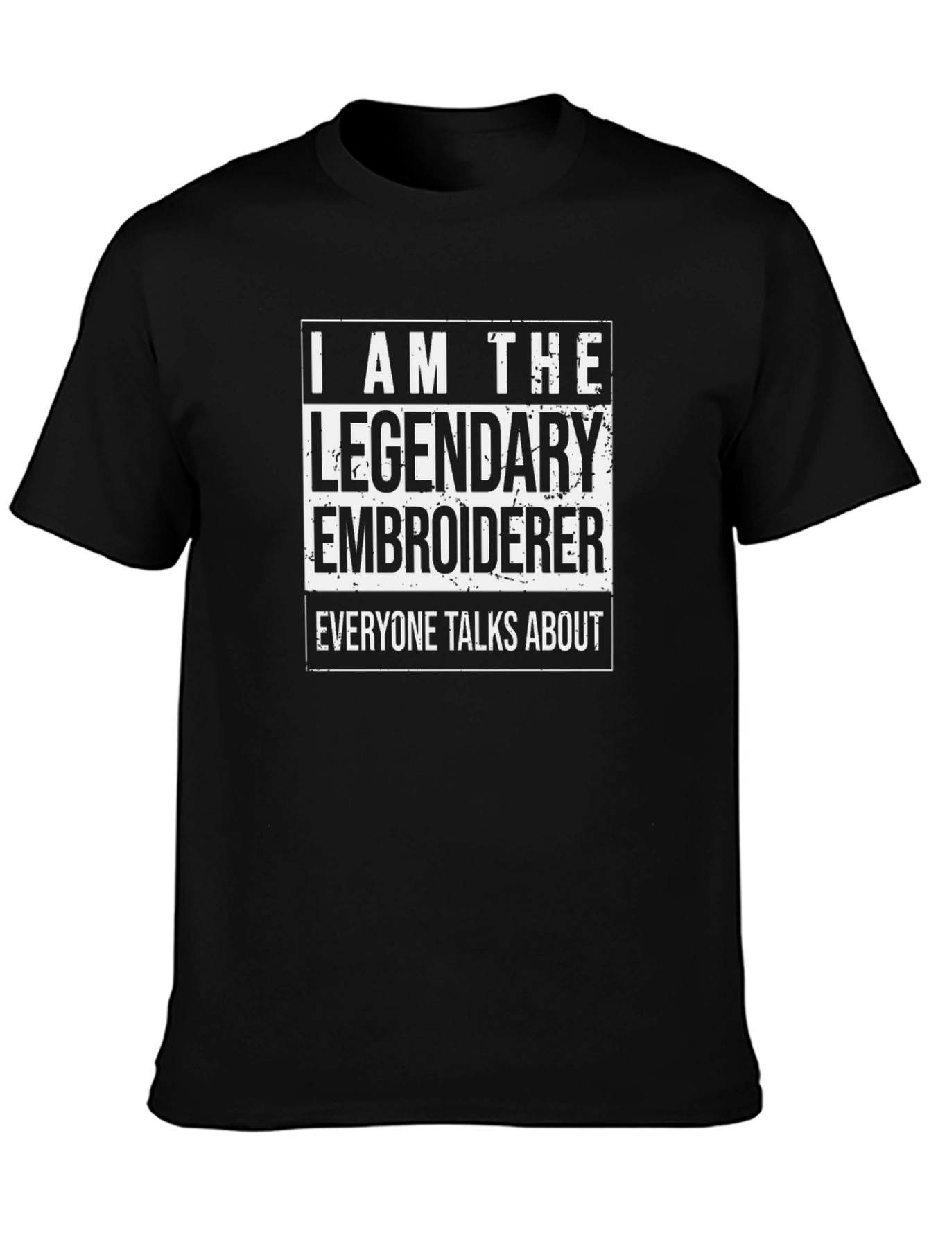 Legendary Embroiderer Graphic Tee - Black Cotton T-Shirt