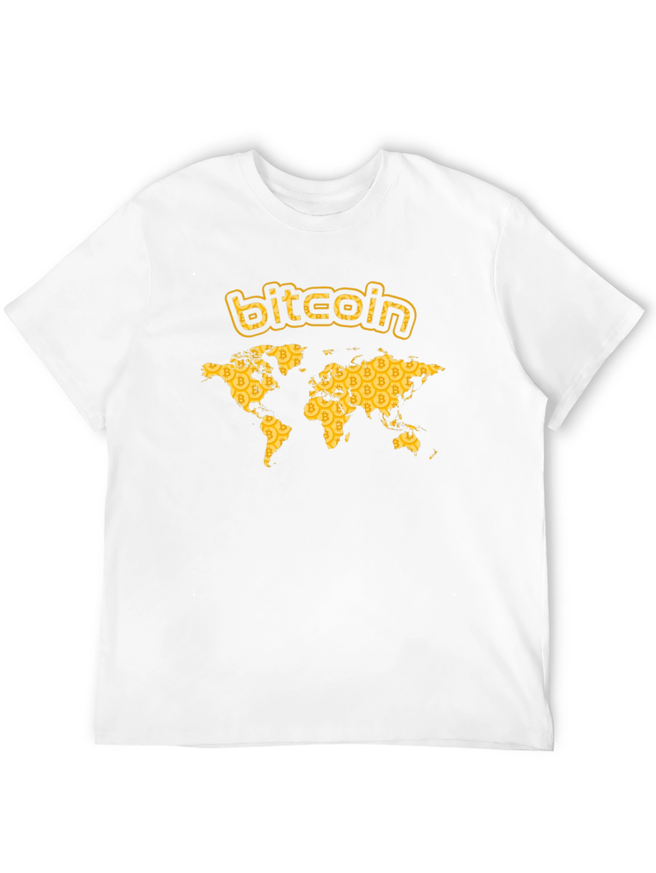 Bitcoin World Map Graphic T-Shirt - Black