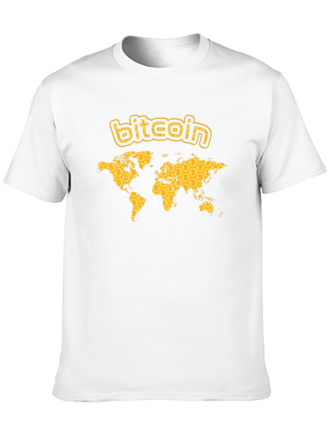 Bitcoin World Map Graphic T-Shirt - Black
