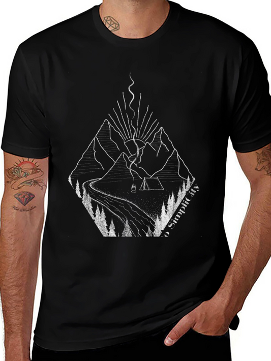 Mountains & Camping Graphic Tee - Embrace Simplicity