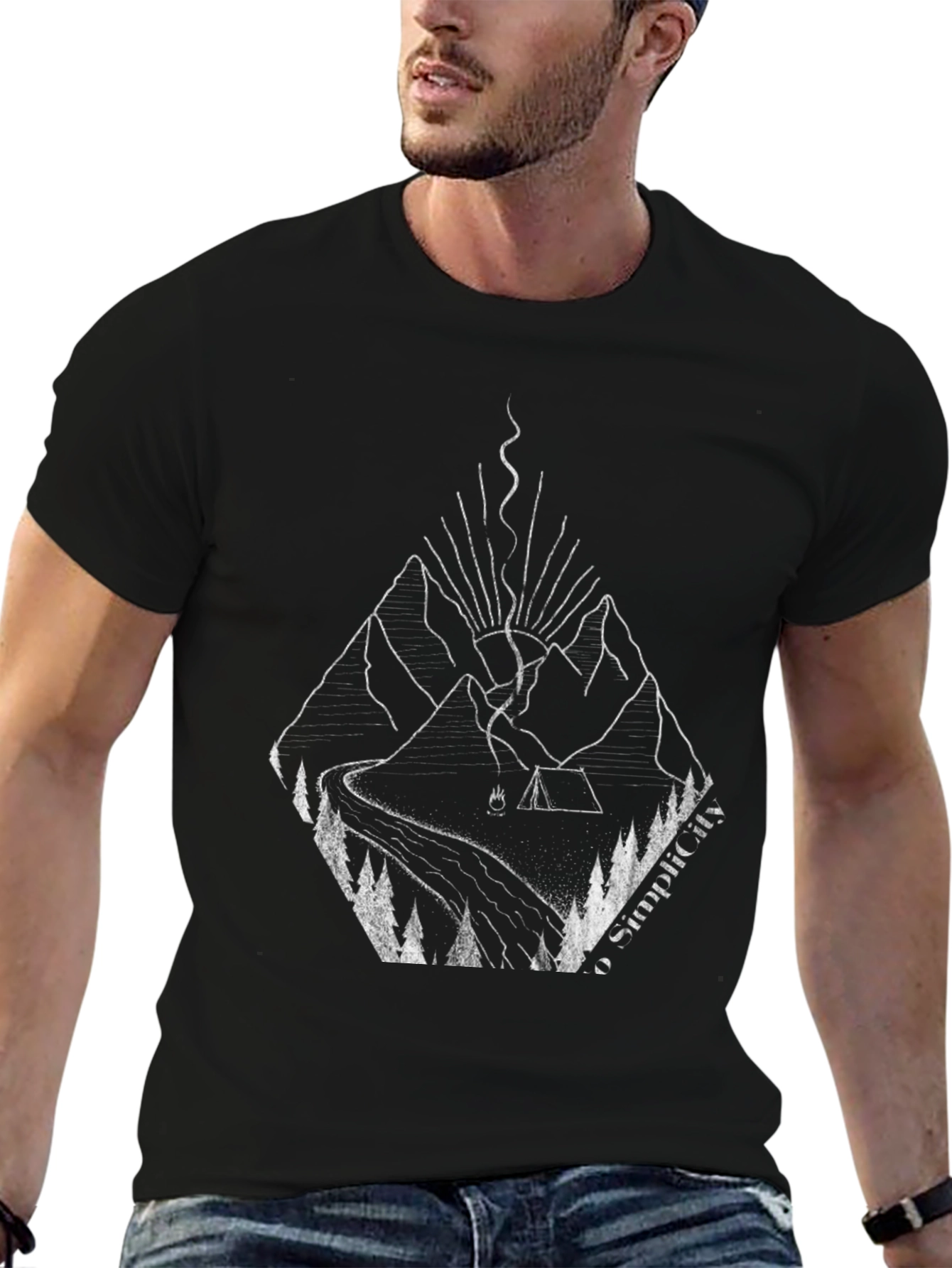 Mountains & Camping Graphic Tee - Embrace Simplicity