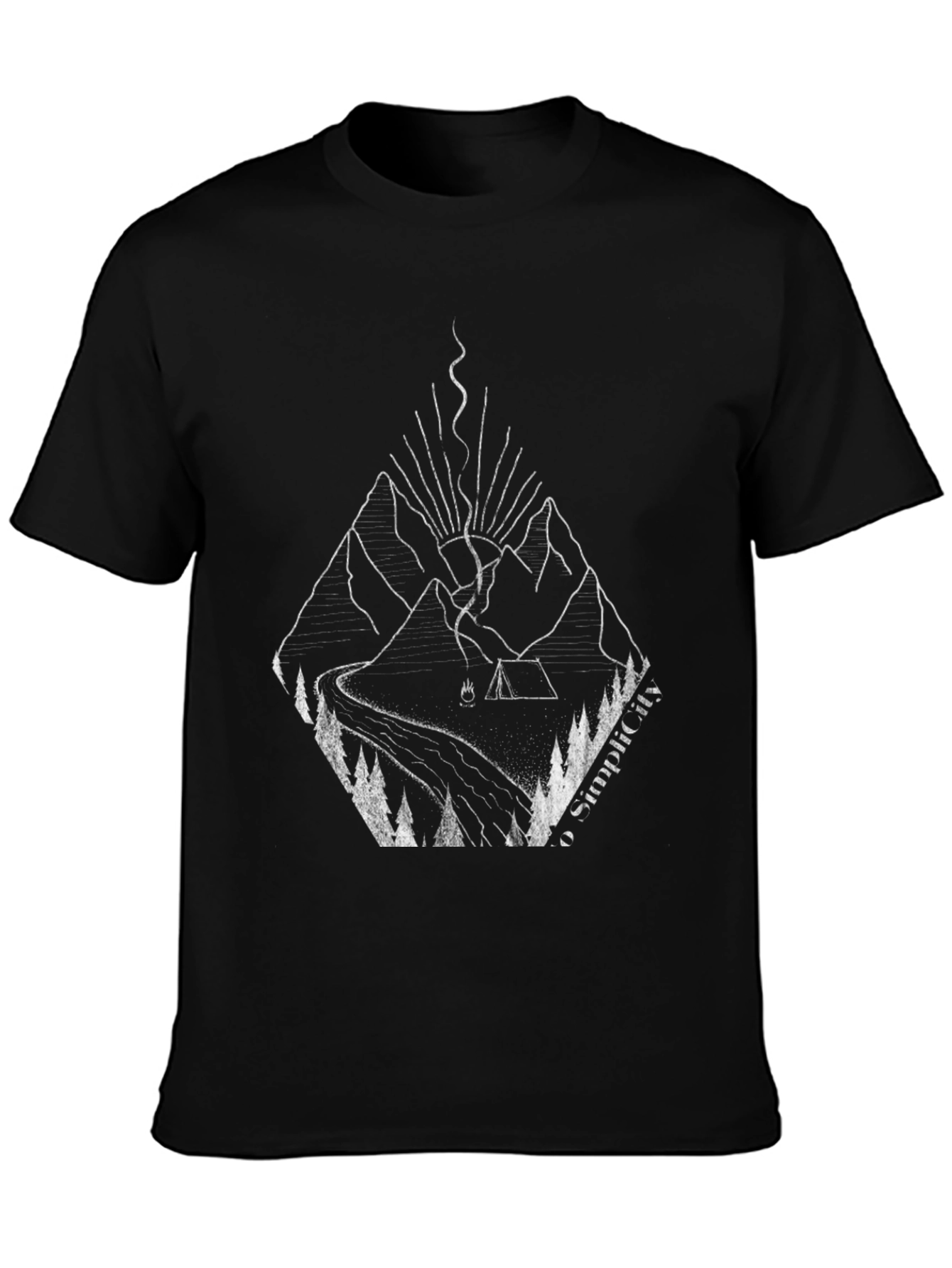 Mountains & Camping Graphic Tee - Embrace Simplicity