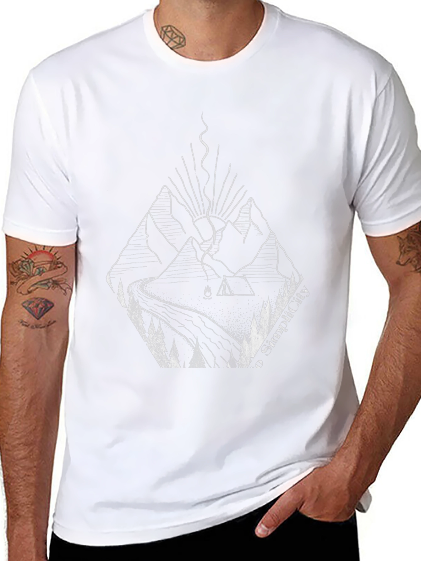 Mountains & Camping Graphic Tee - Embrace Simplicity
