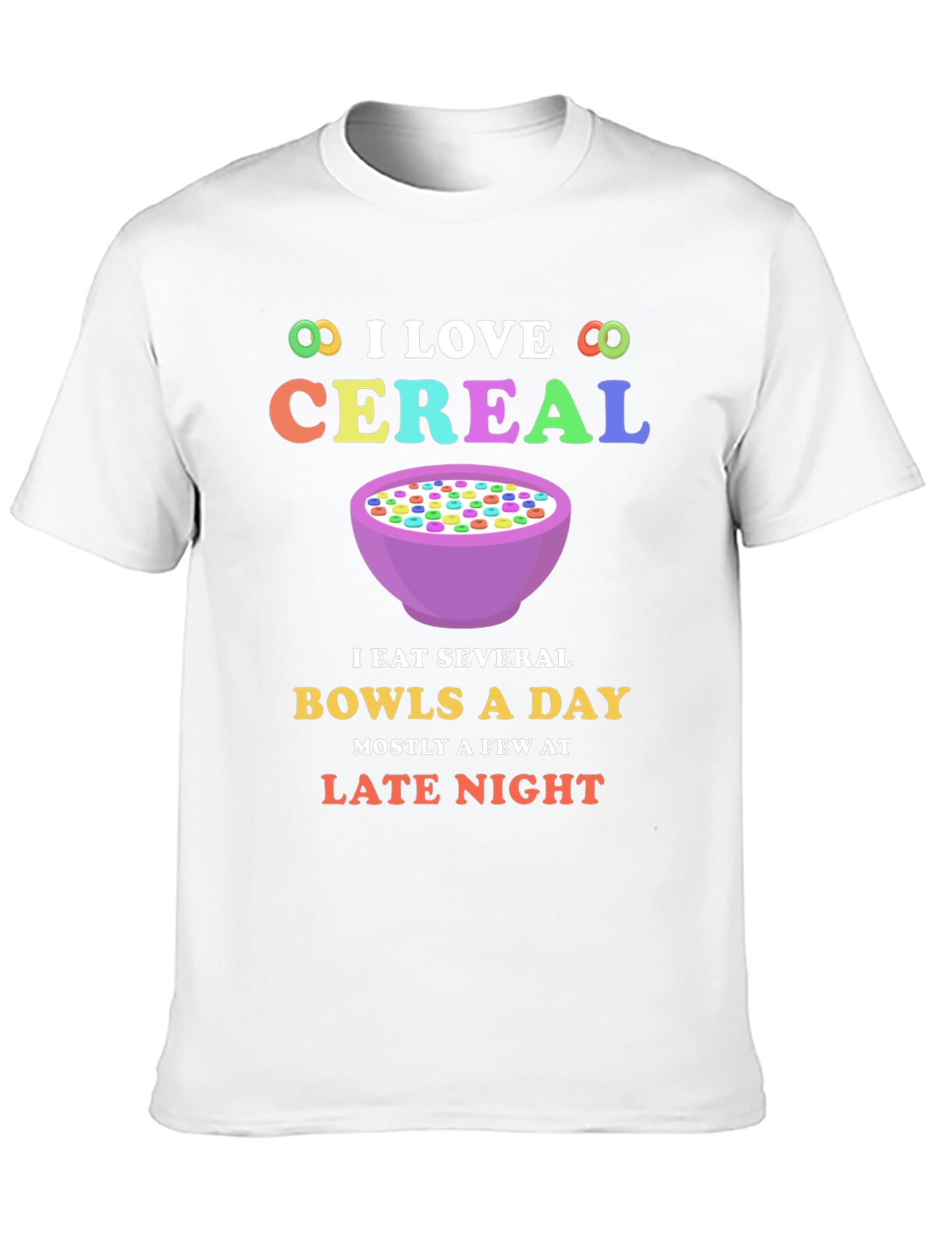 I Love Cereal T-Shirt - Funny Bowl Cereal Design