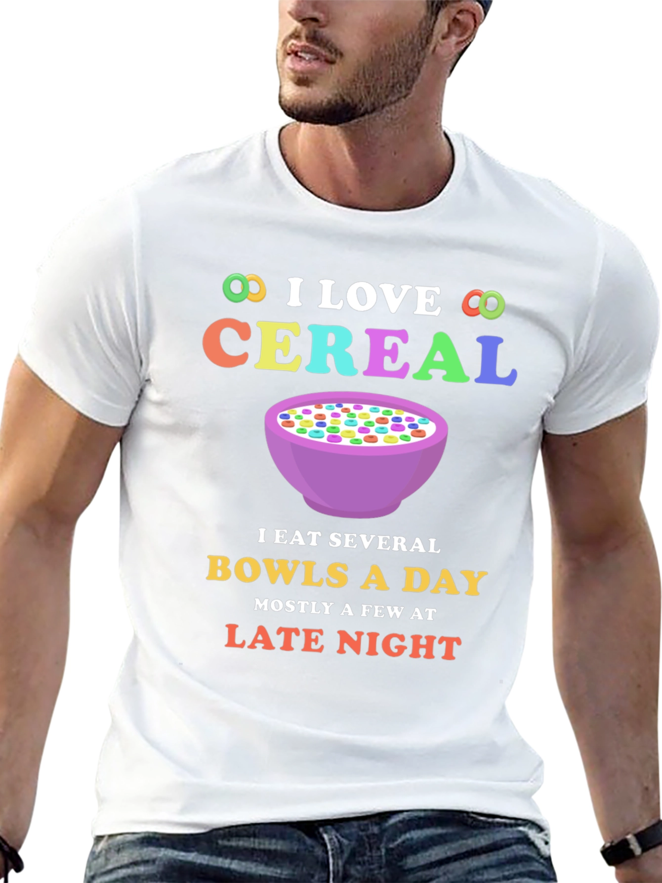 I Love Cereal T-Shirt - Funny Bowl Cereal Design