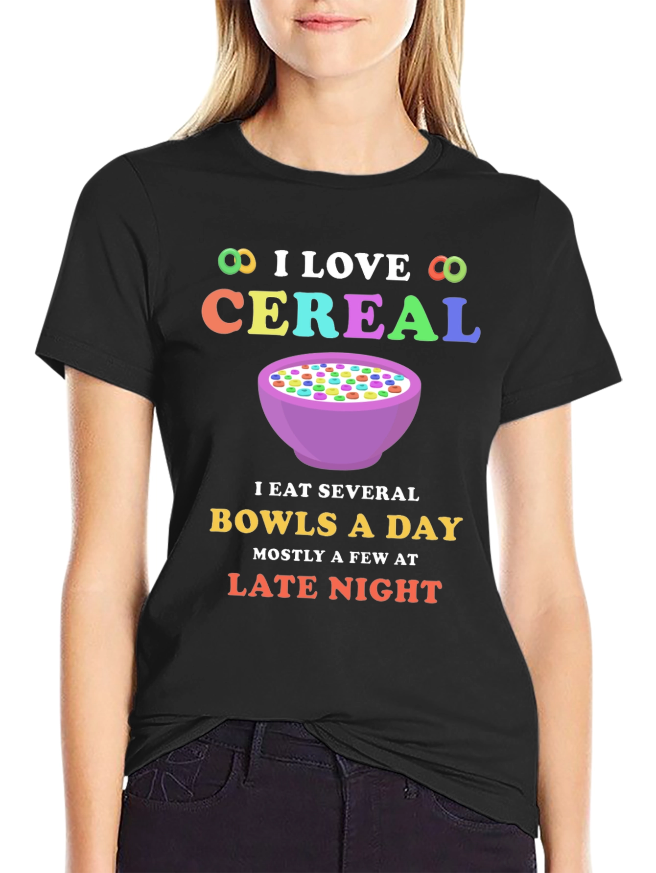 I Love Cereal T-Shirt - Funny Bowl Cereal Design